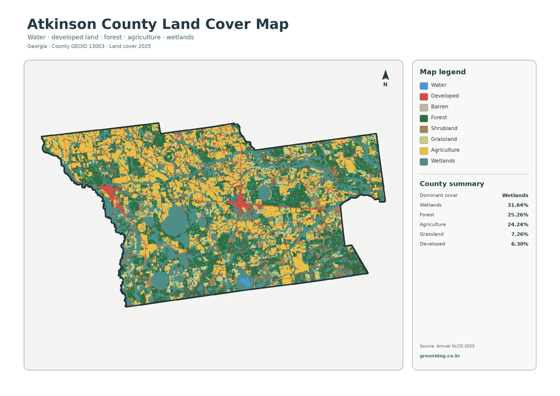 Atkinson County land cover map featured image