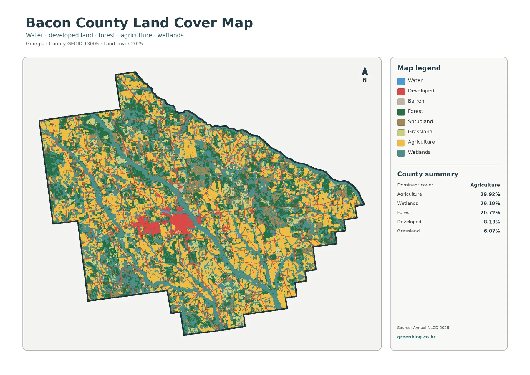 Bacon County land cover map featured image