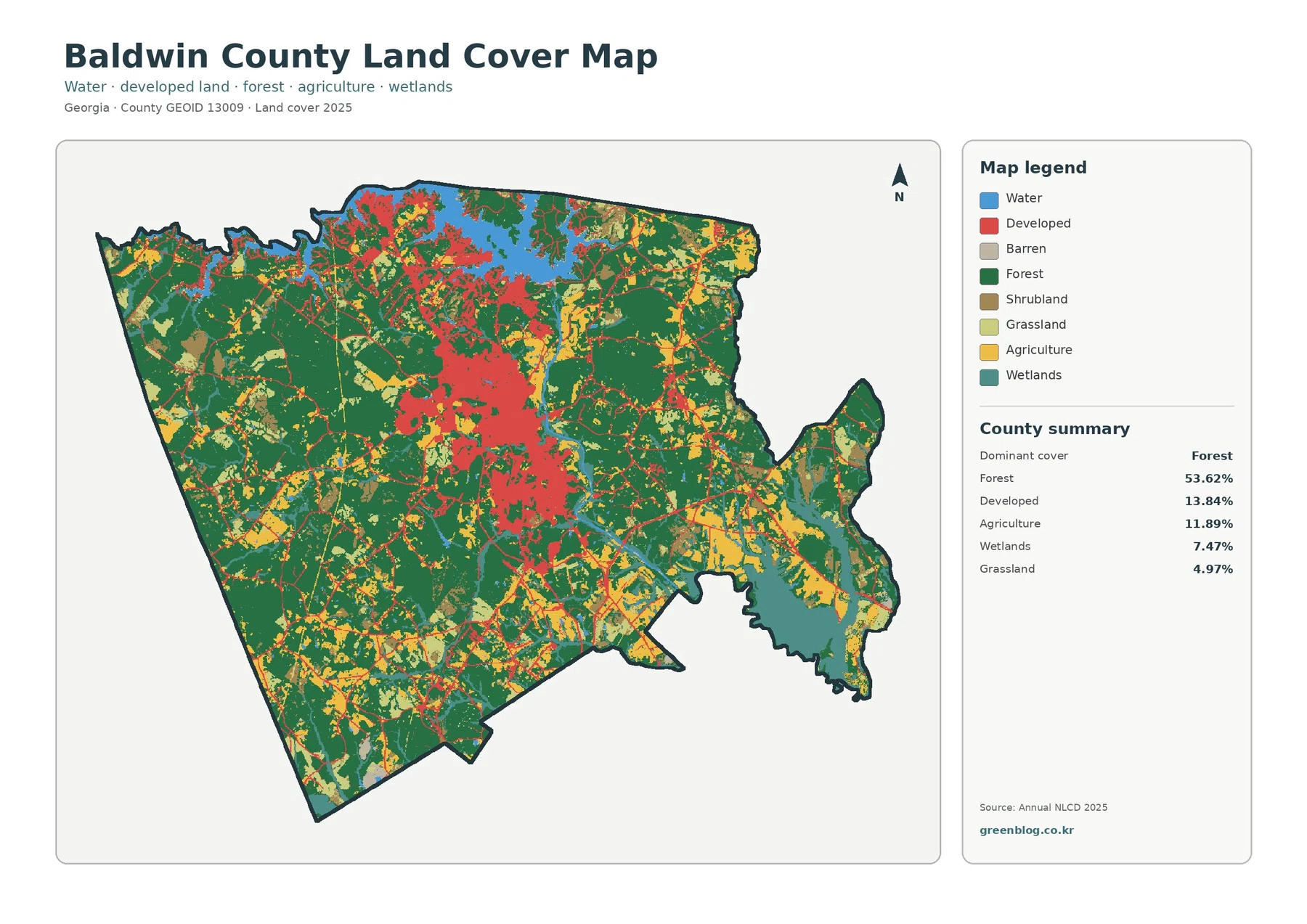 Baldwin County land cover map