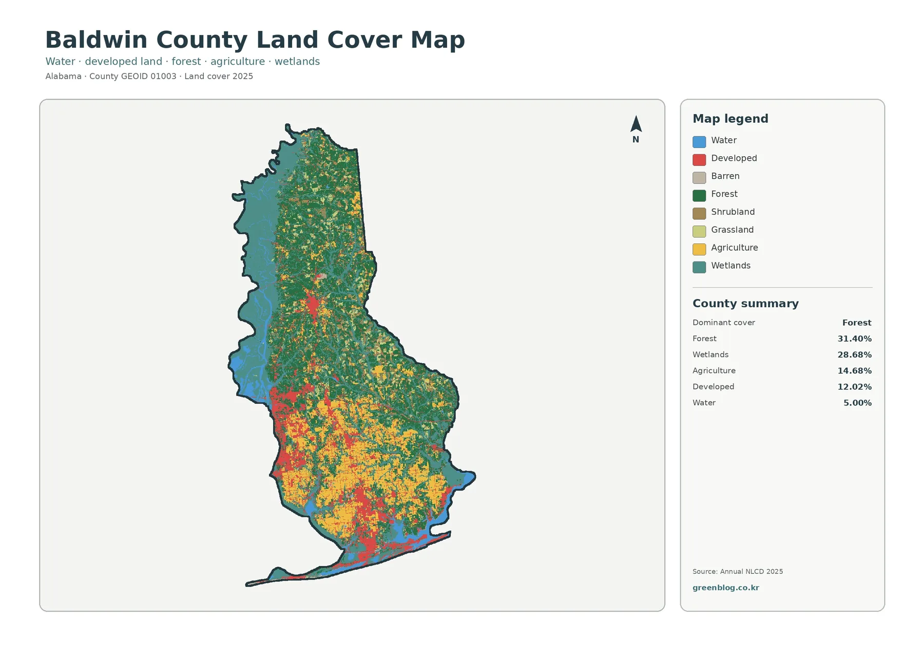Baldwin County land cover map