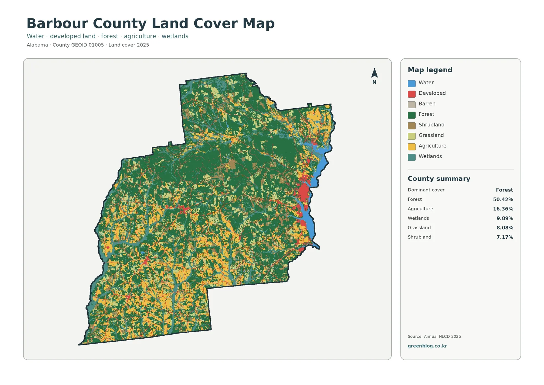 Barbour County land cover map