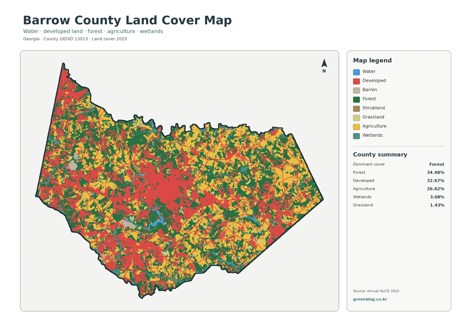 Barrow County land cover map featured image