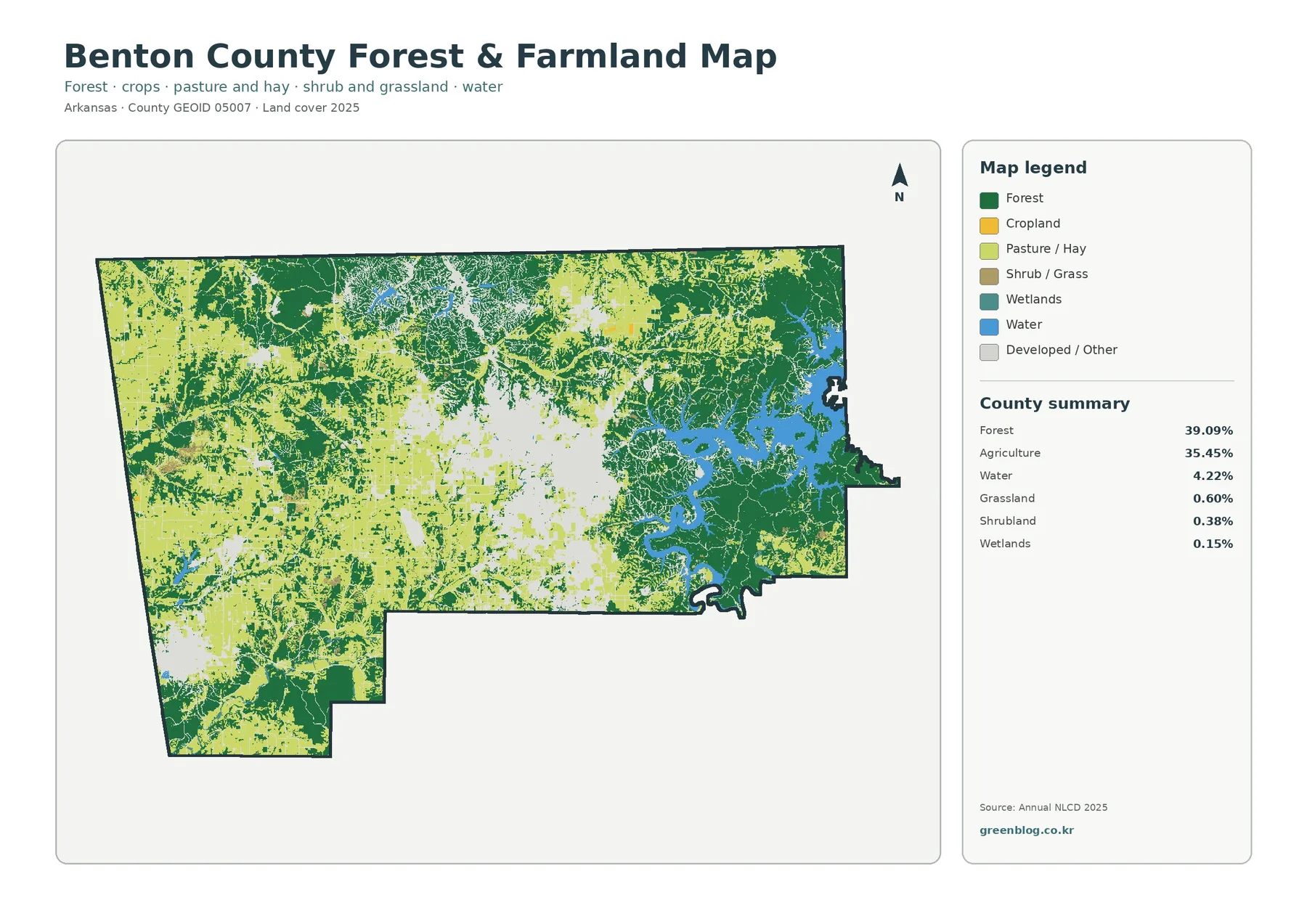 Benton County forest and farmland map