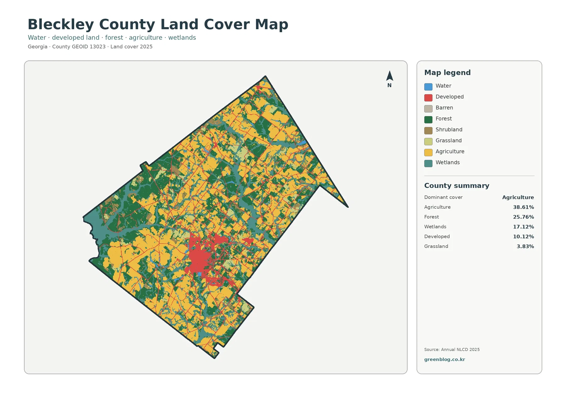 Bleckley County land cover map