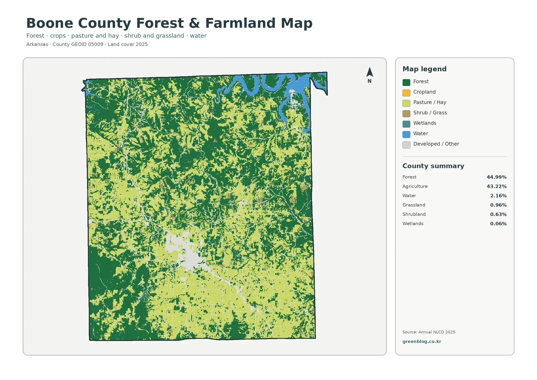 Boone County forest and farmland map
