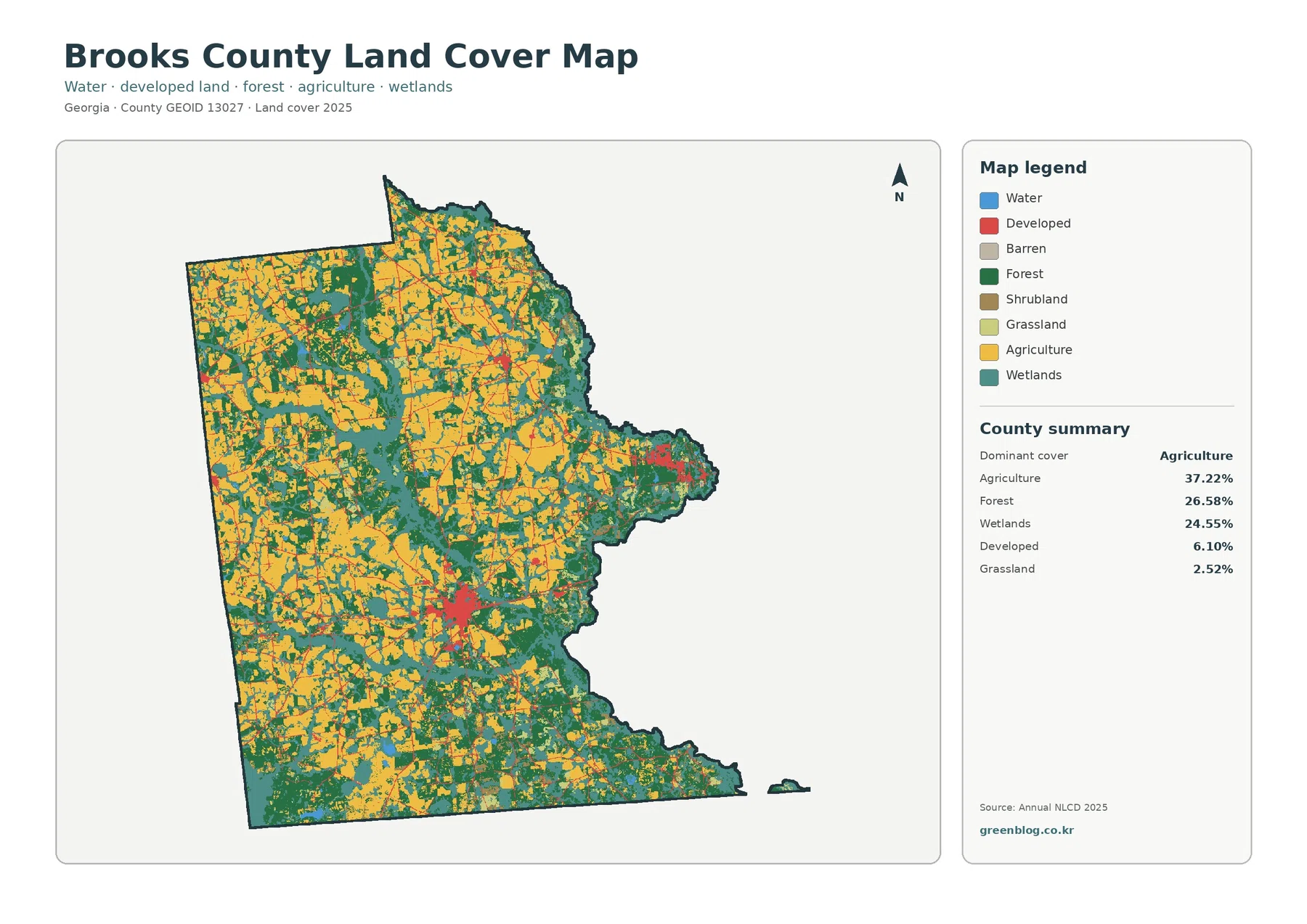 Brooks County land cover map featured image