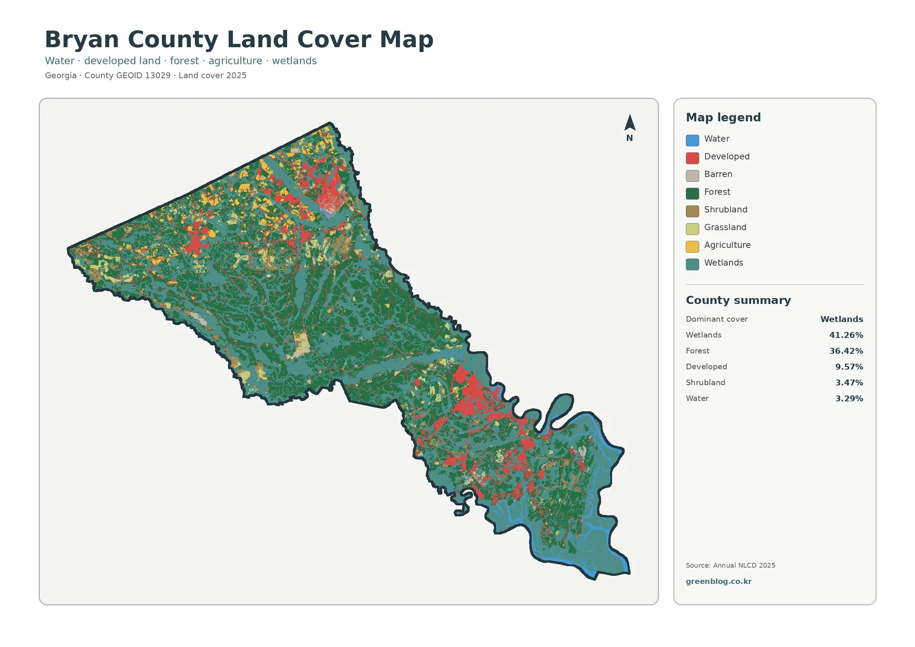 Bryan County land cover map