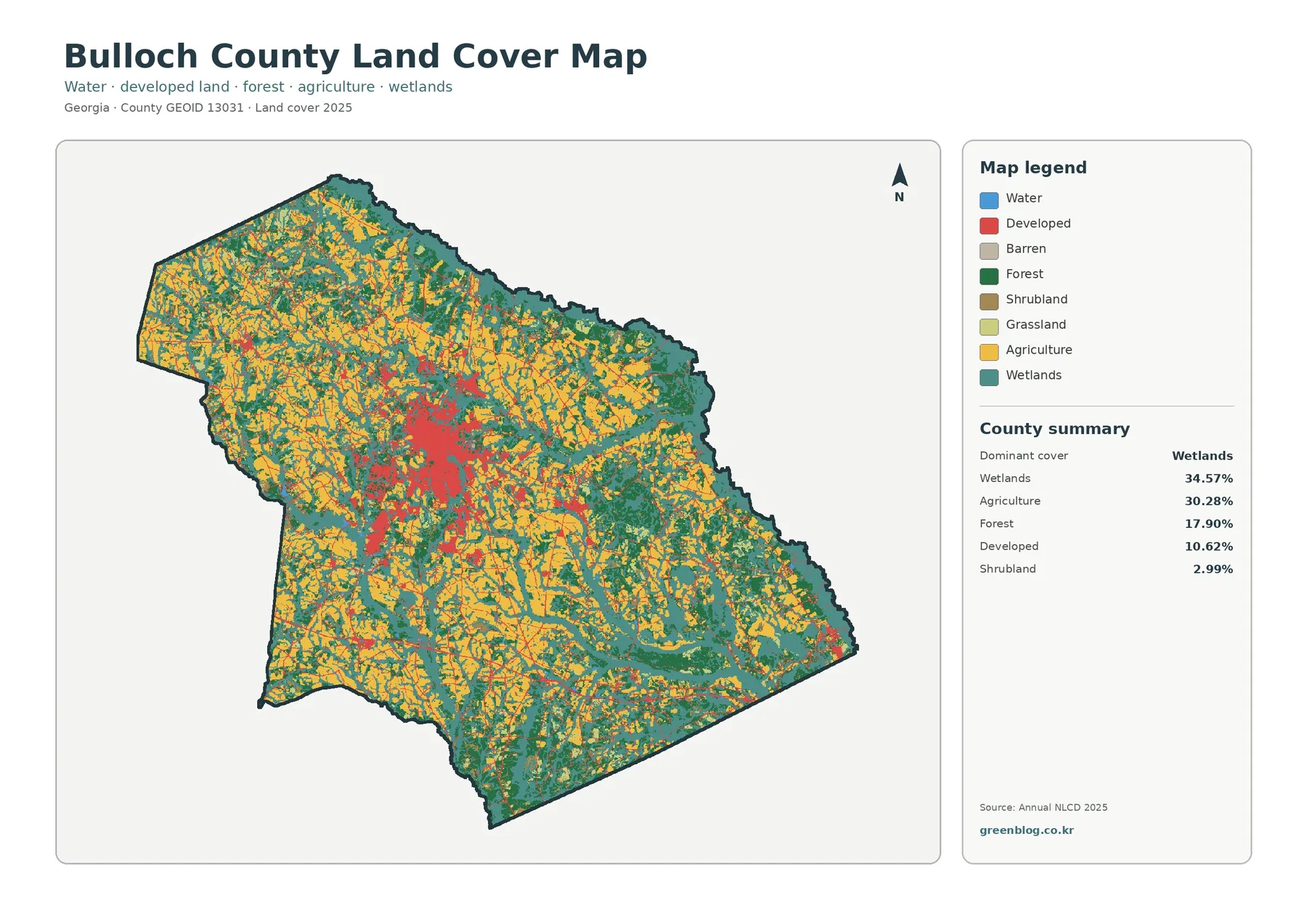 Bulloch County land cover map