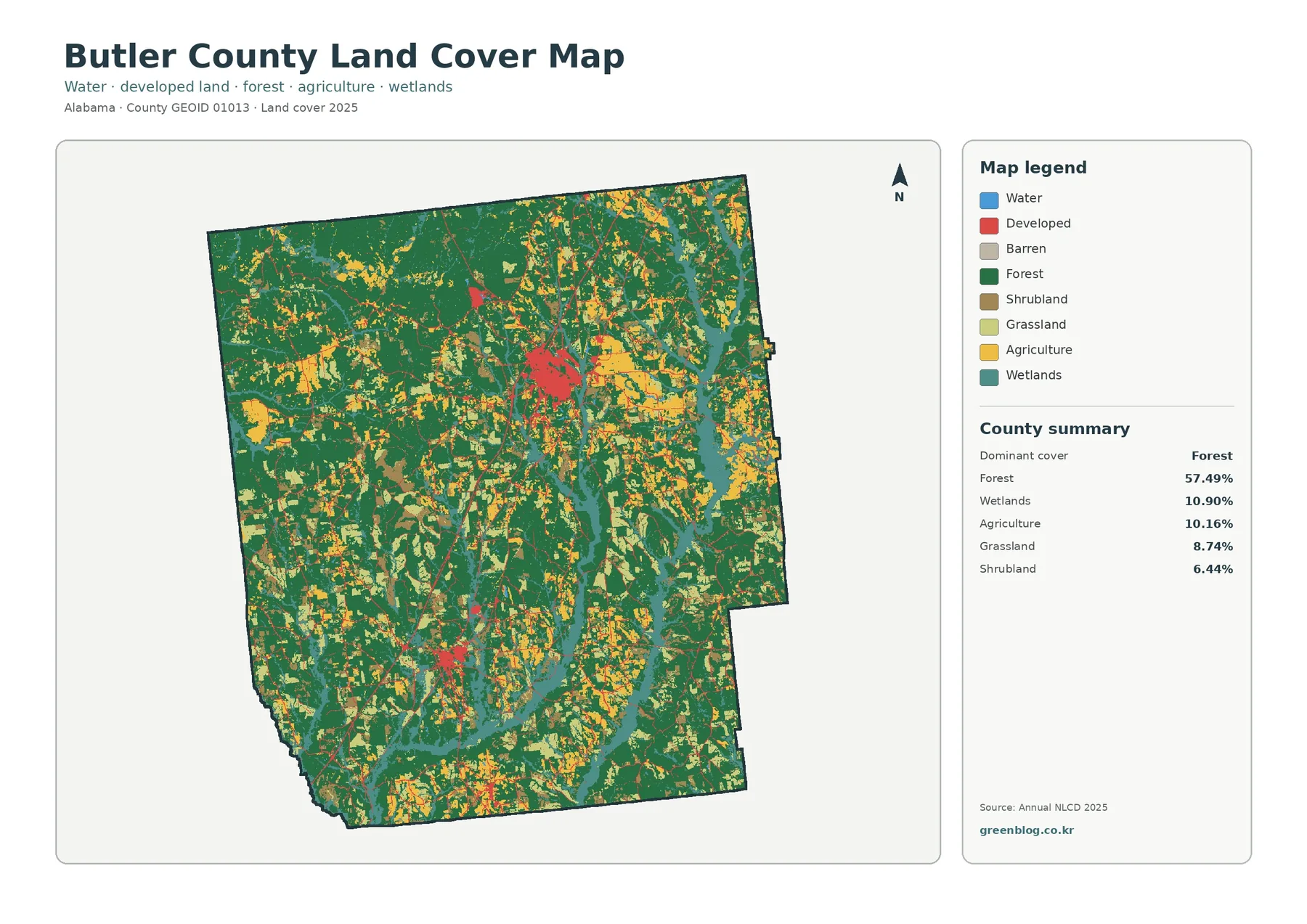 Butler County land cover map