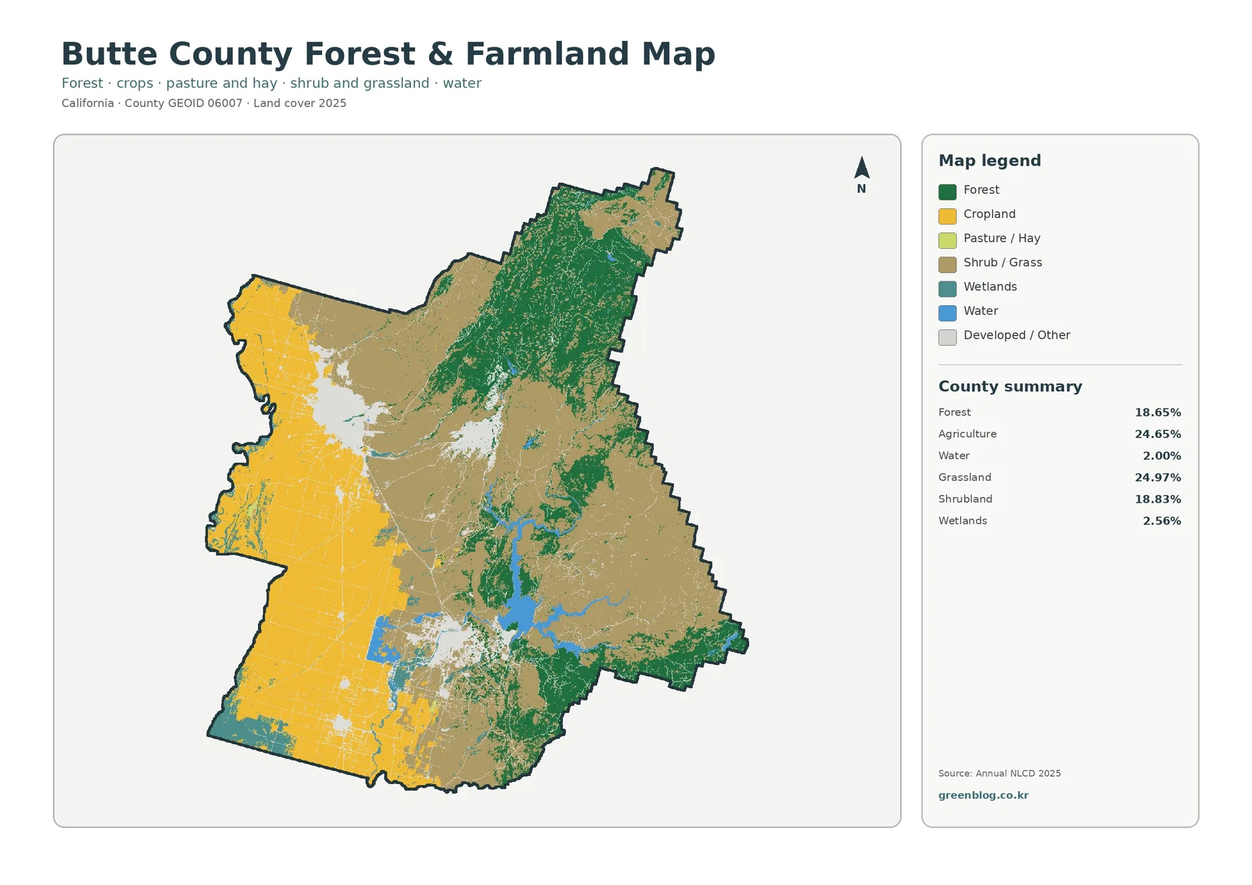 Butte County forest and farmland map