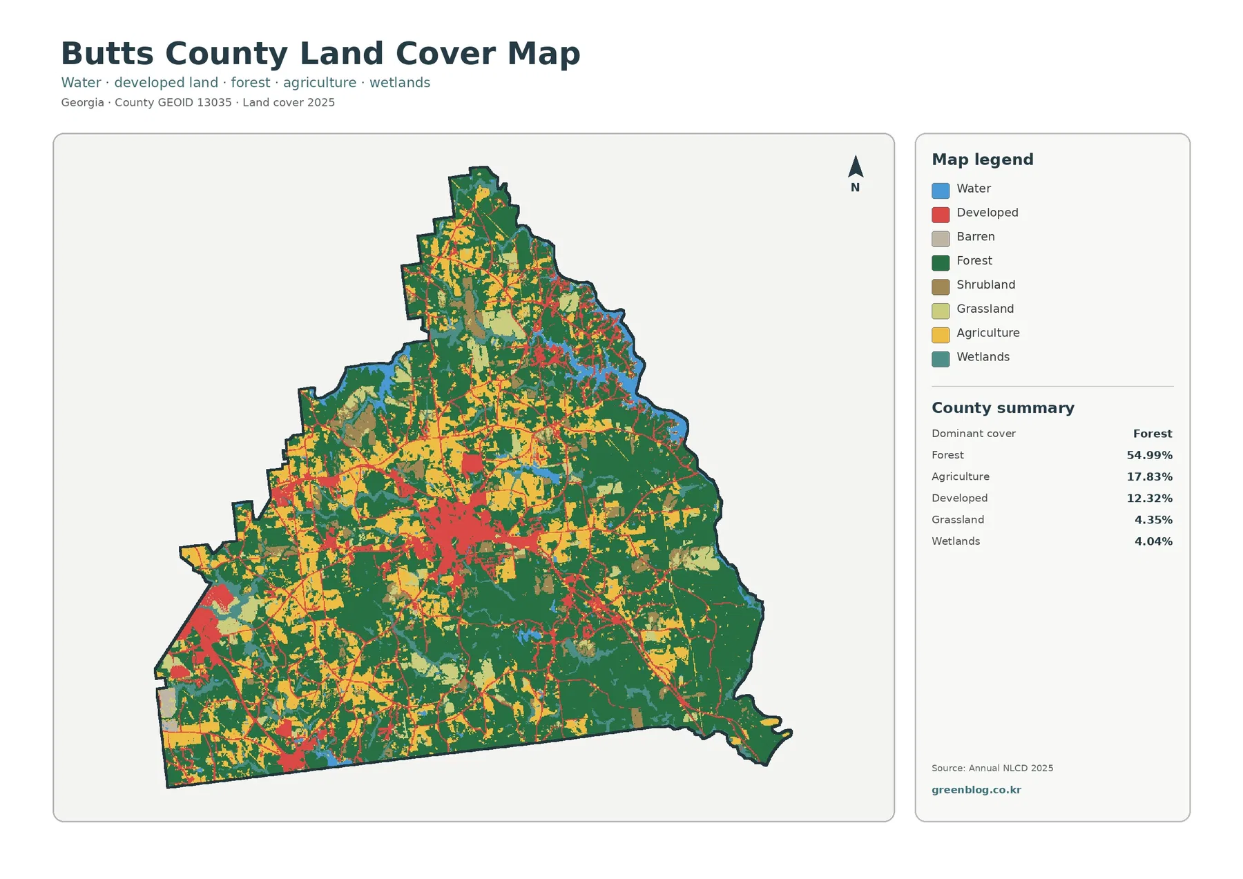 Butts County land cover map