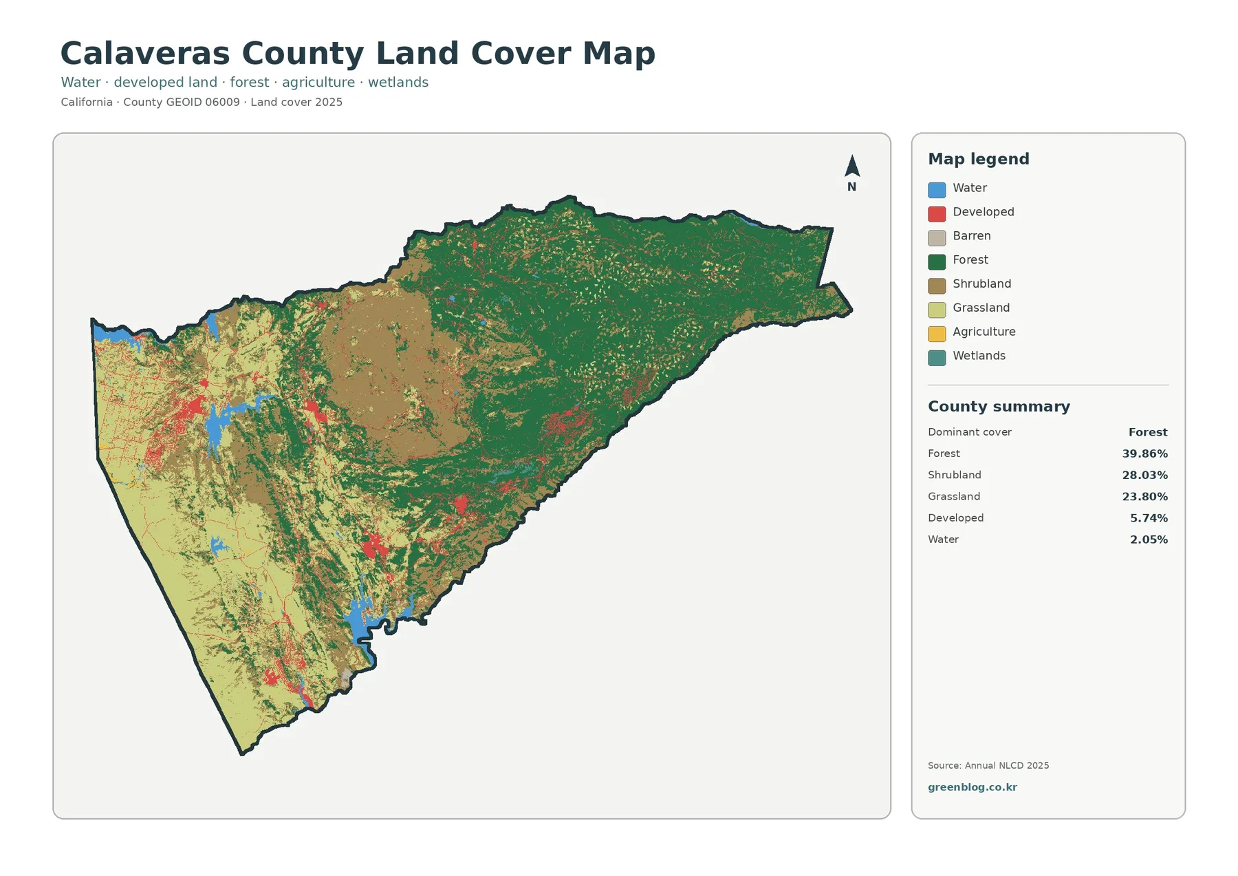 Calaveras County land cover map featured image