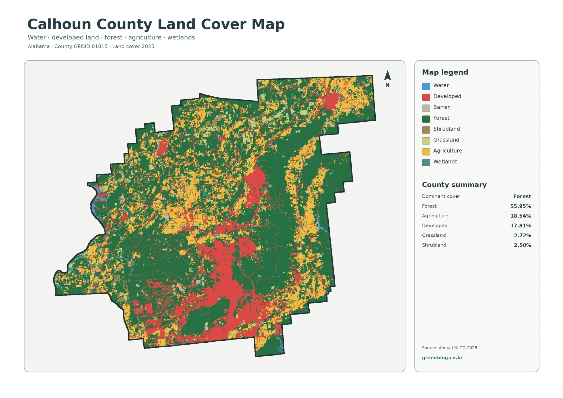 Calhoun County land cover map featured image