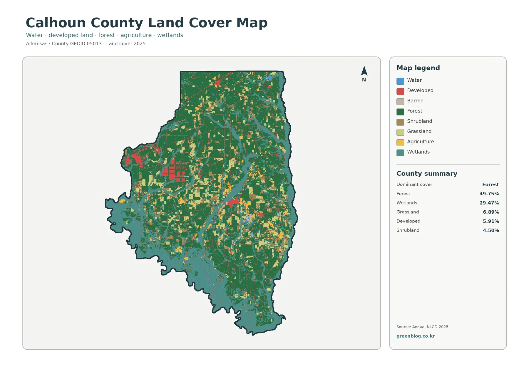 Calhoun County 토지 피복 지도 대표 이미지