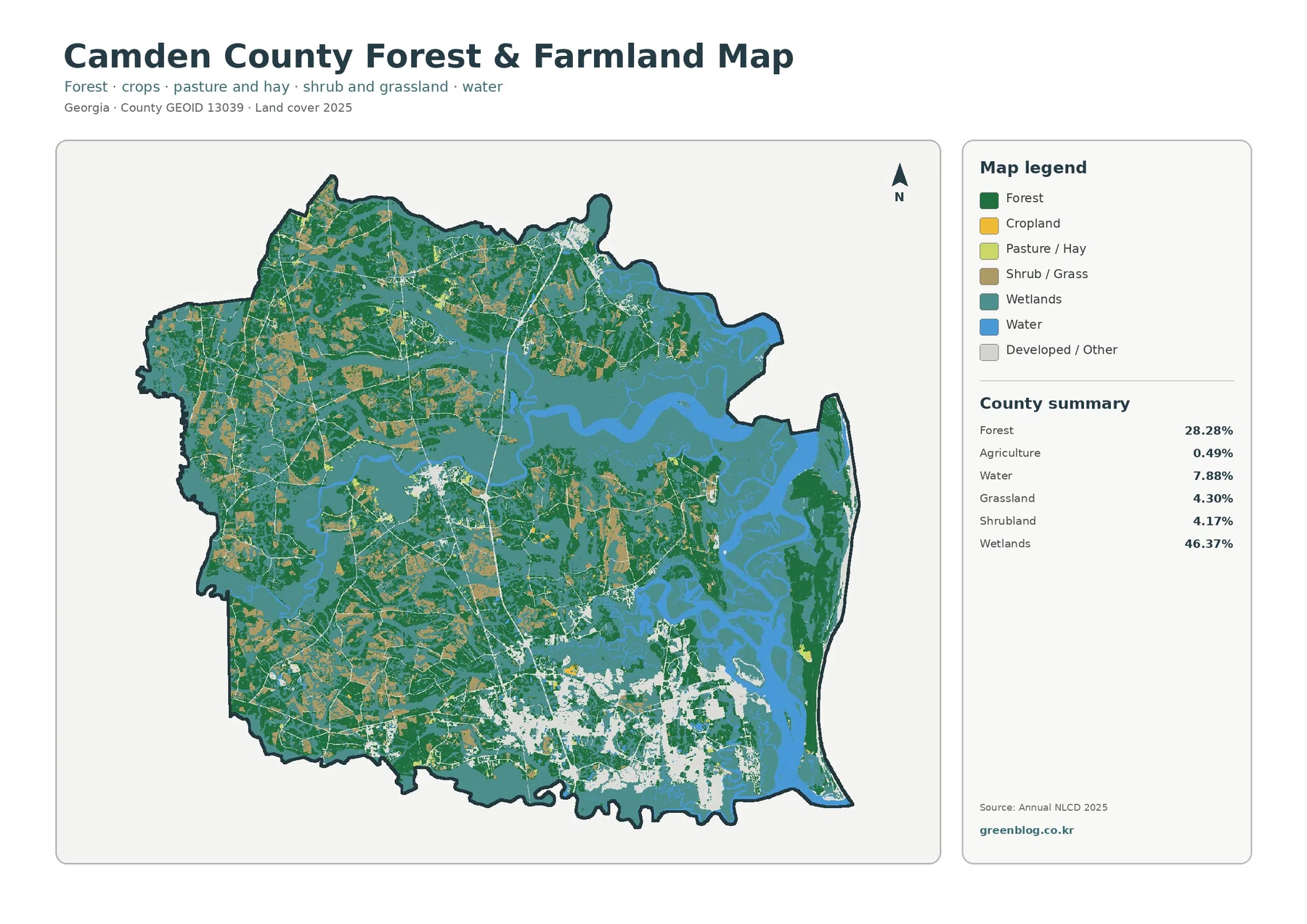 Camden County forest and farmland map