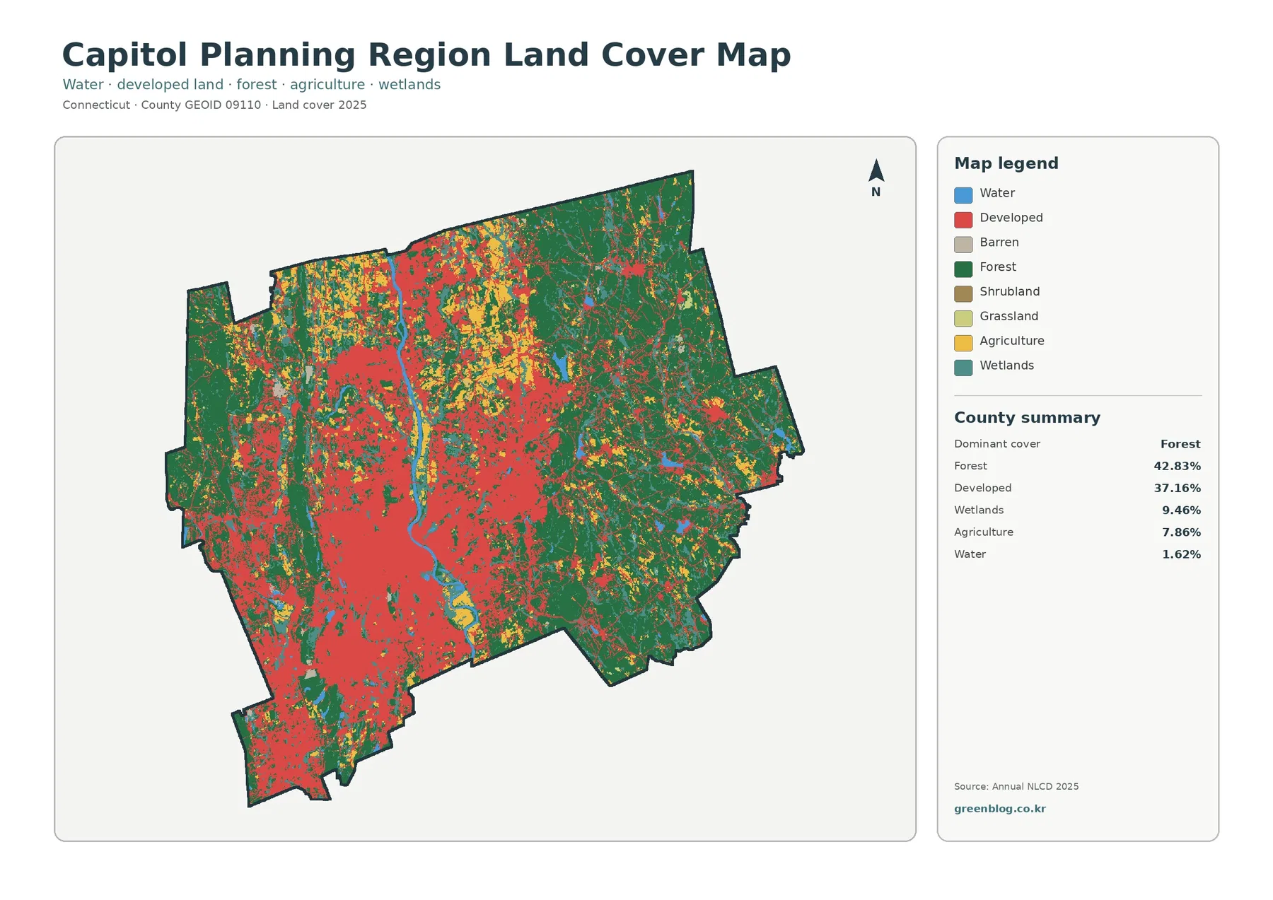 Capitol Planning Region 토지 피복 지도
