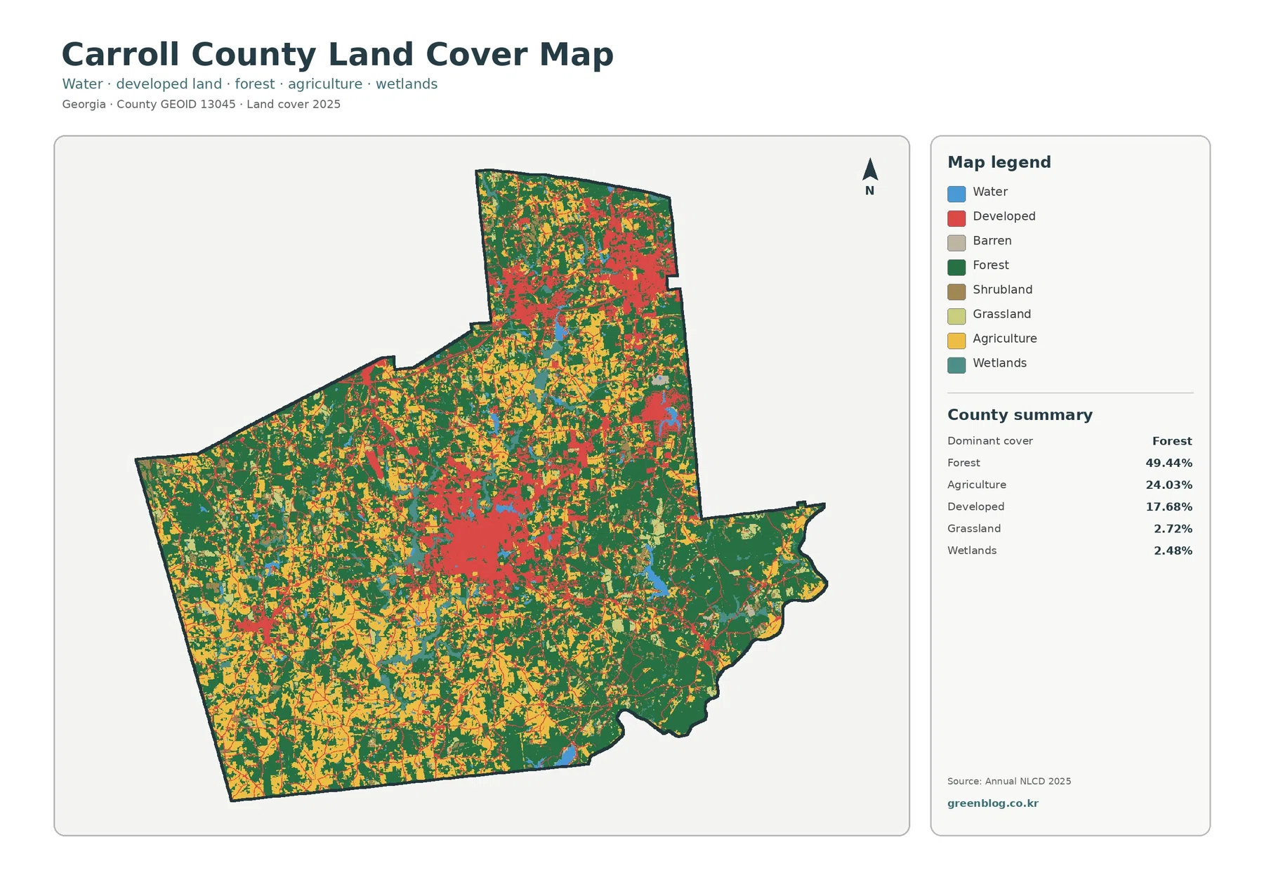 Carroll County land cover map