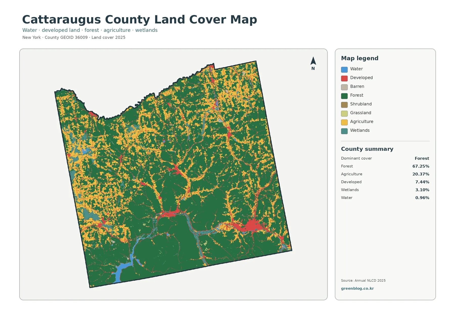 Cattaraugus County 토지 피복 지도 대표 이미지