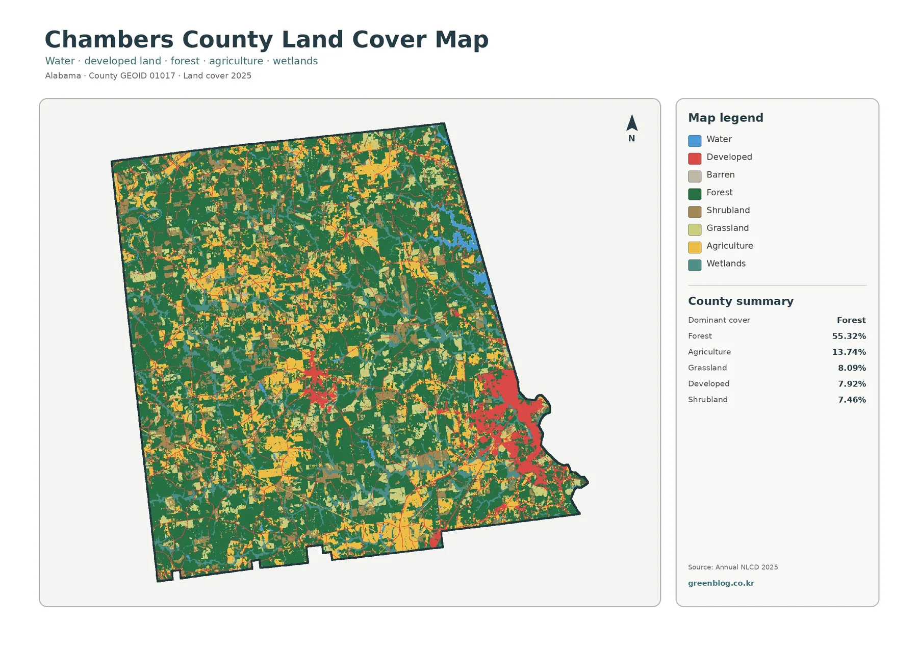 Chambers County land cover map