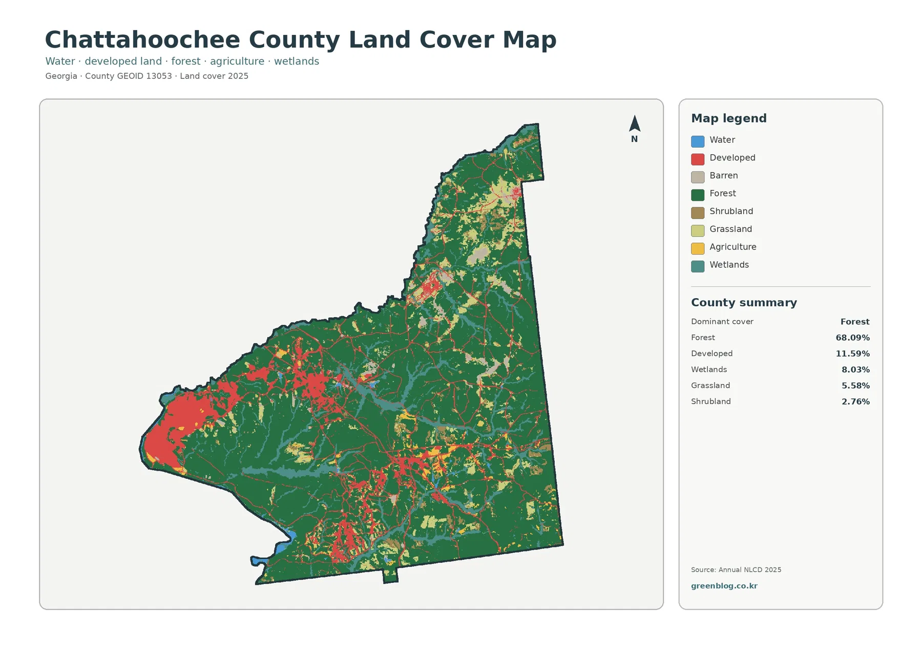 Chattahoochee County land cover map featured image