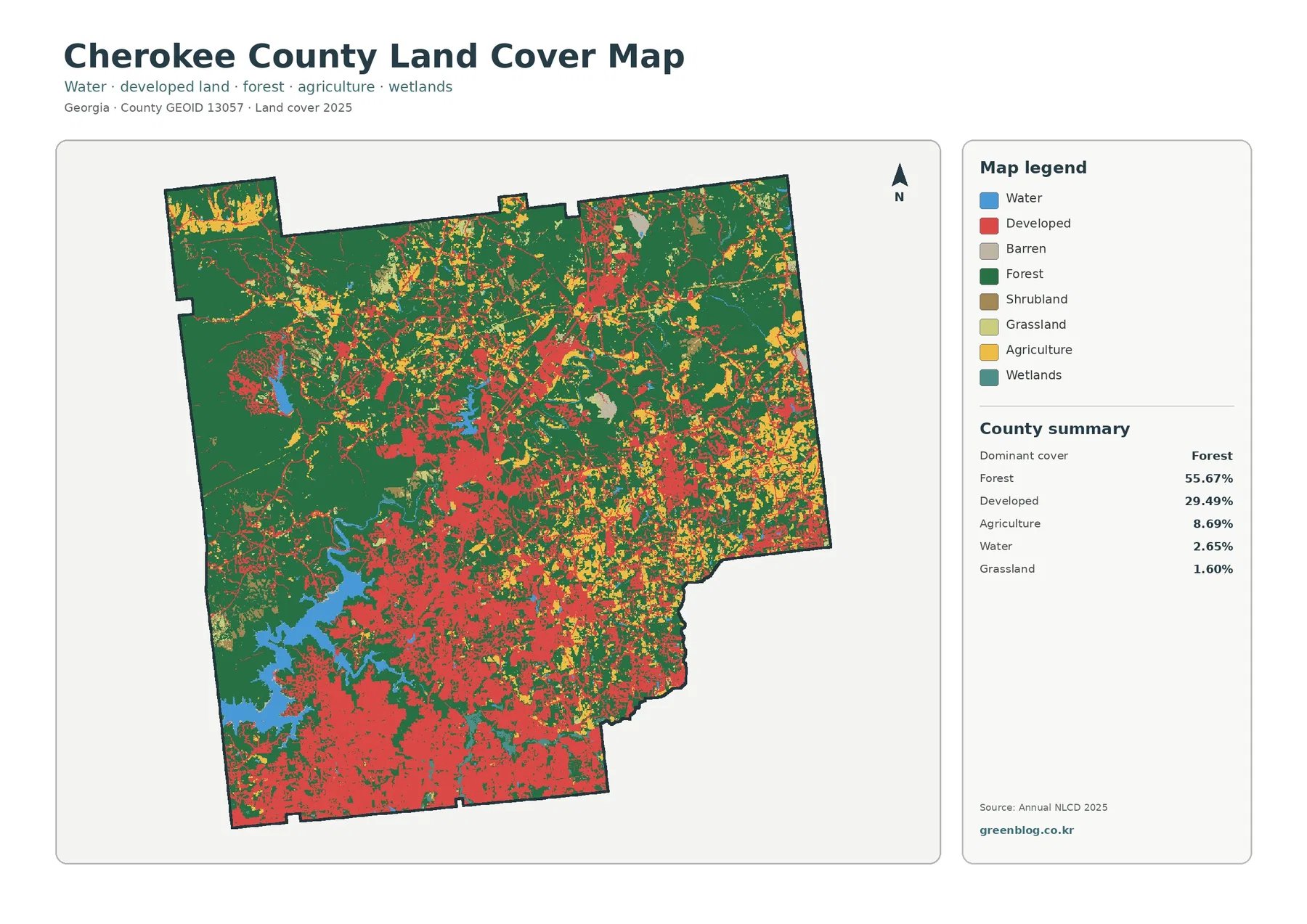 Cherokee County land cover map featured image