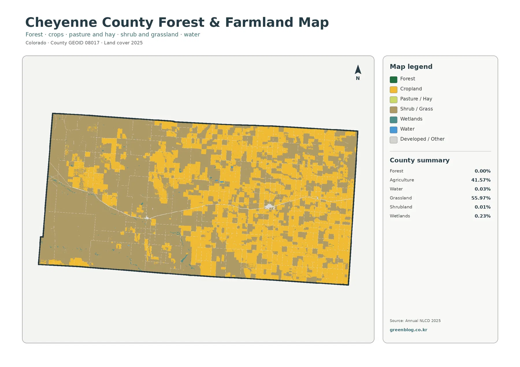 Cheyenne County forest and farmland map