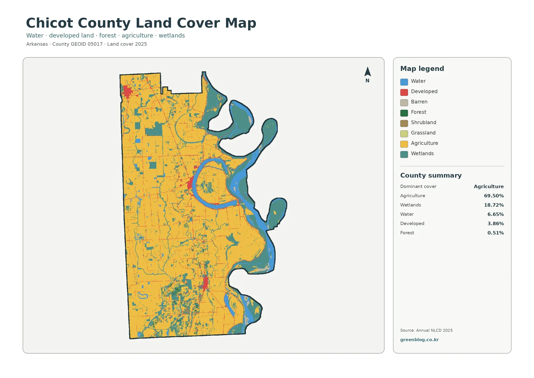 Chicot County land cover map featured image