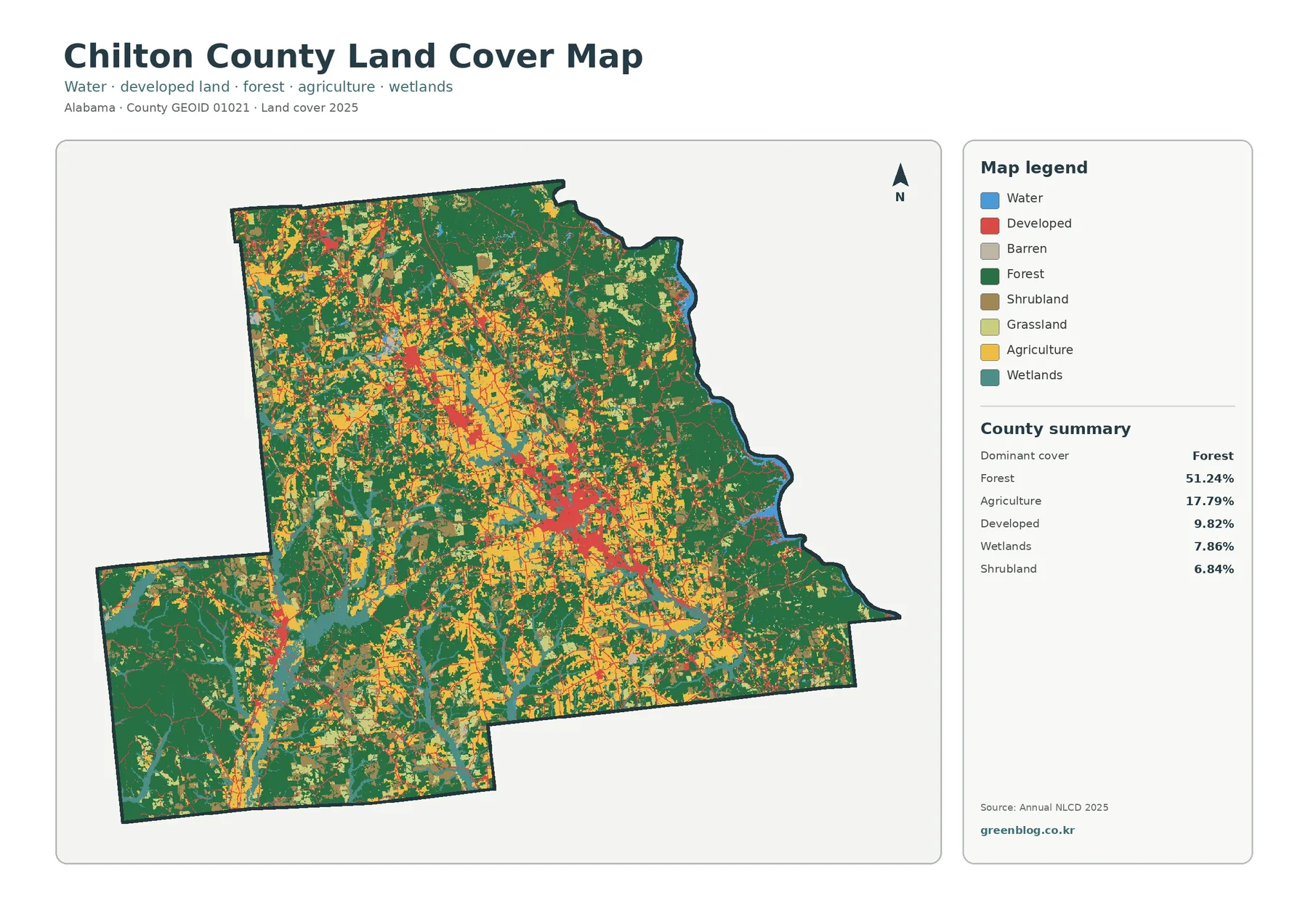 Chilton County land cover map featured image