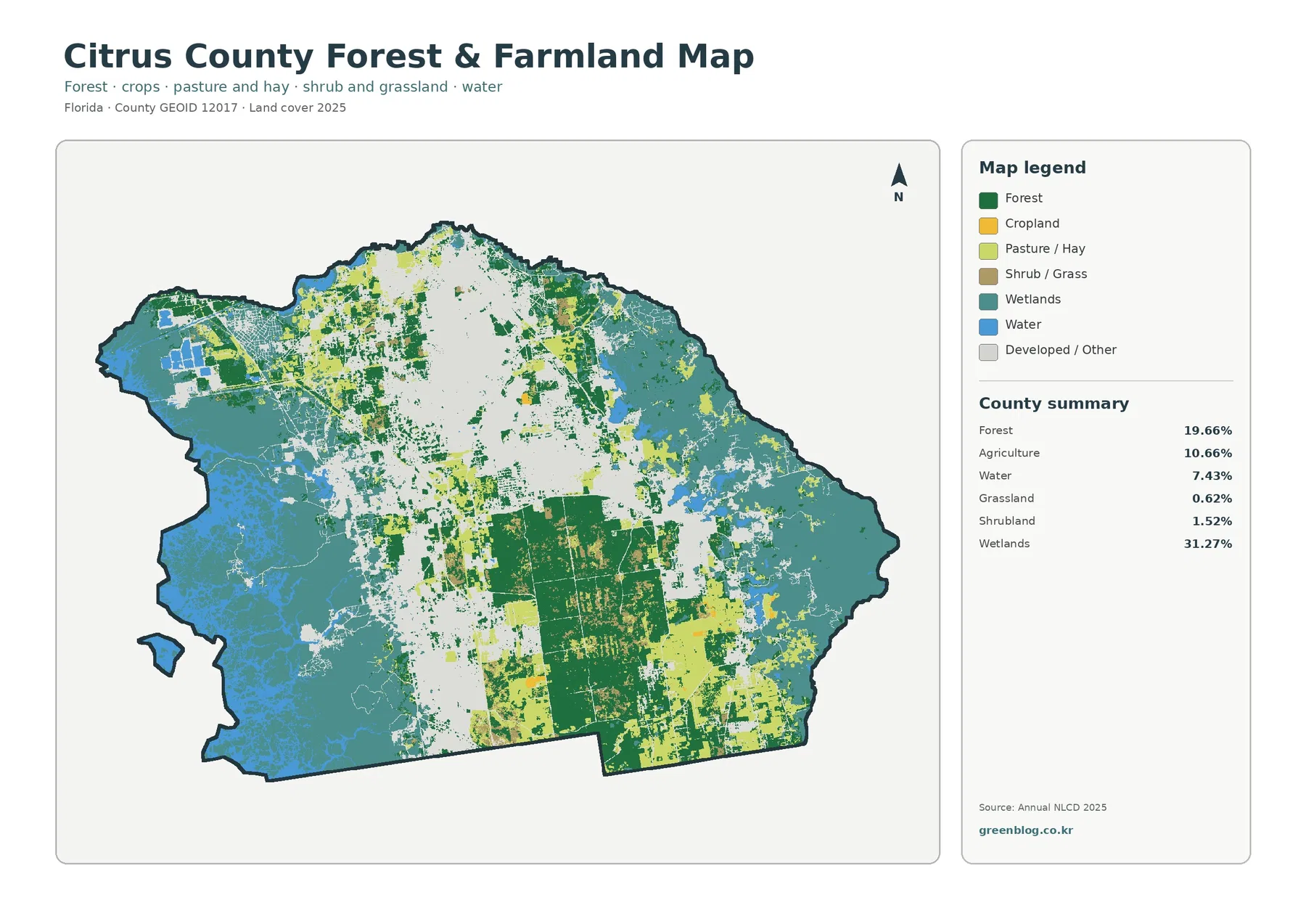 Citrus County forest and farmland map
