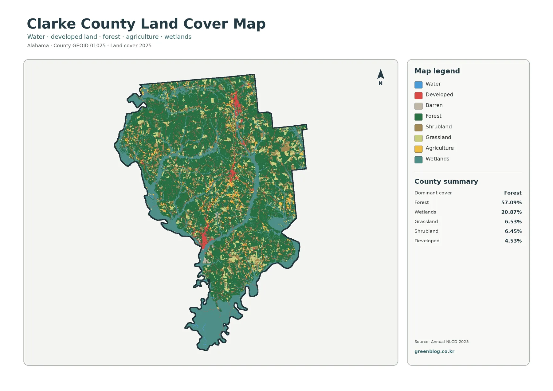 Clarke County land cover map