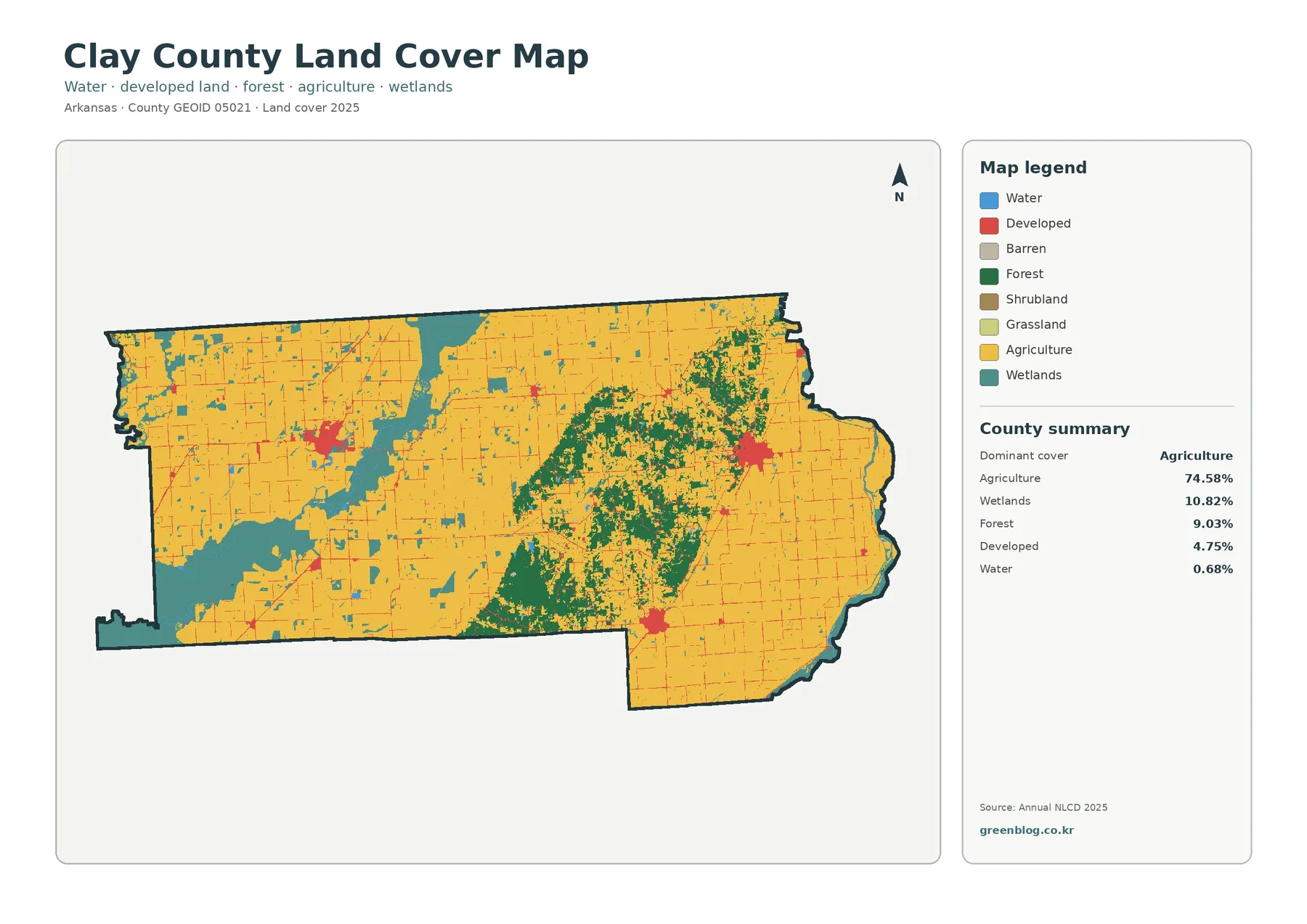 Clay County land cover map