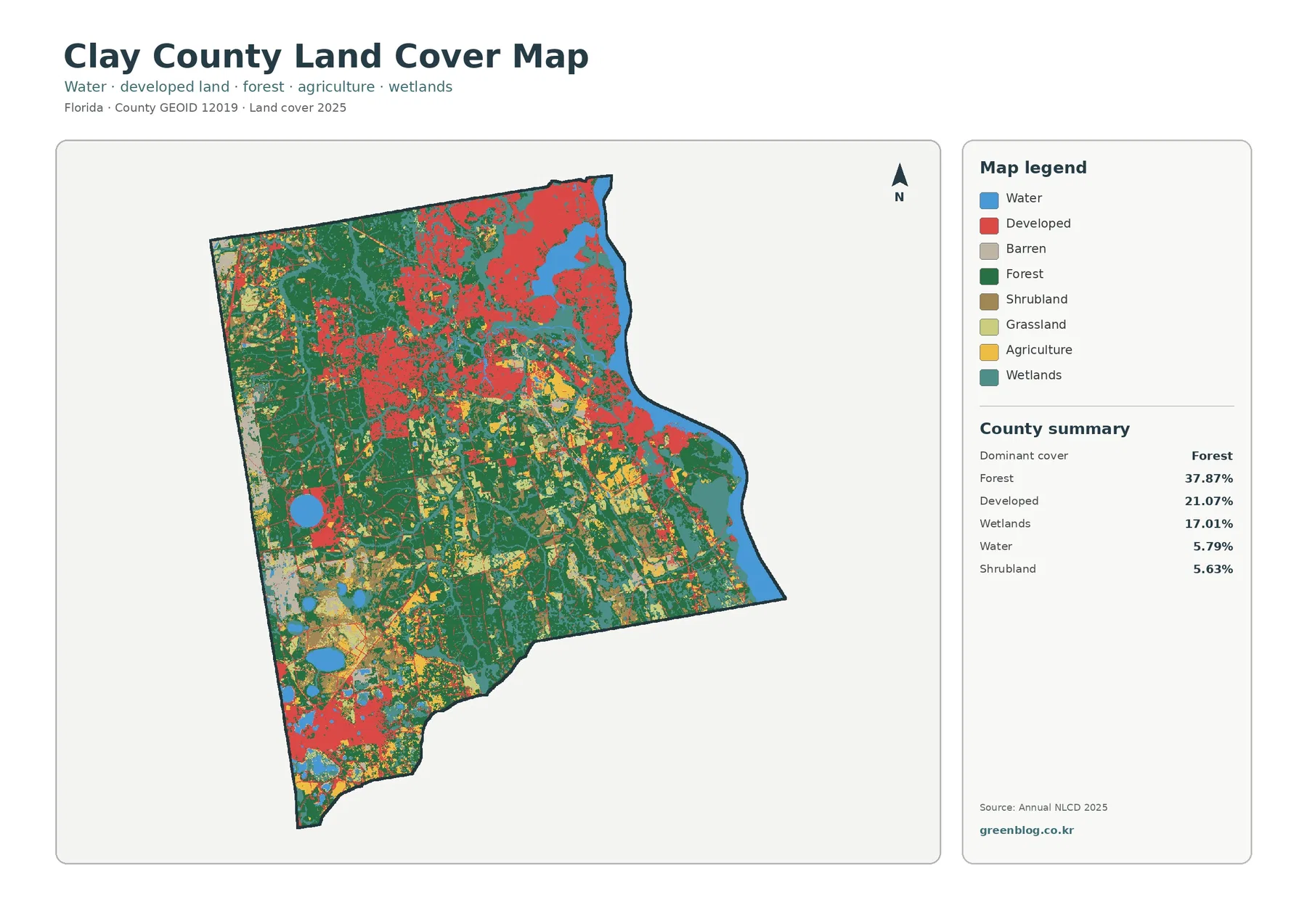Clay County land cover map featured image