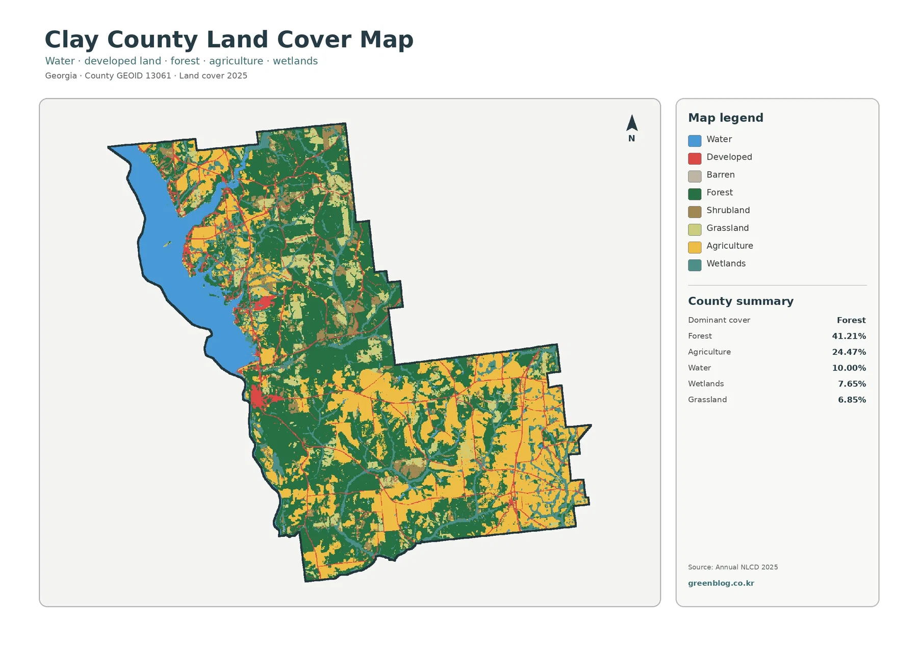 Clay County land cover map