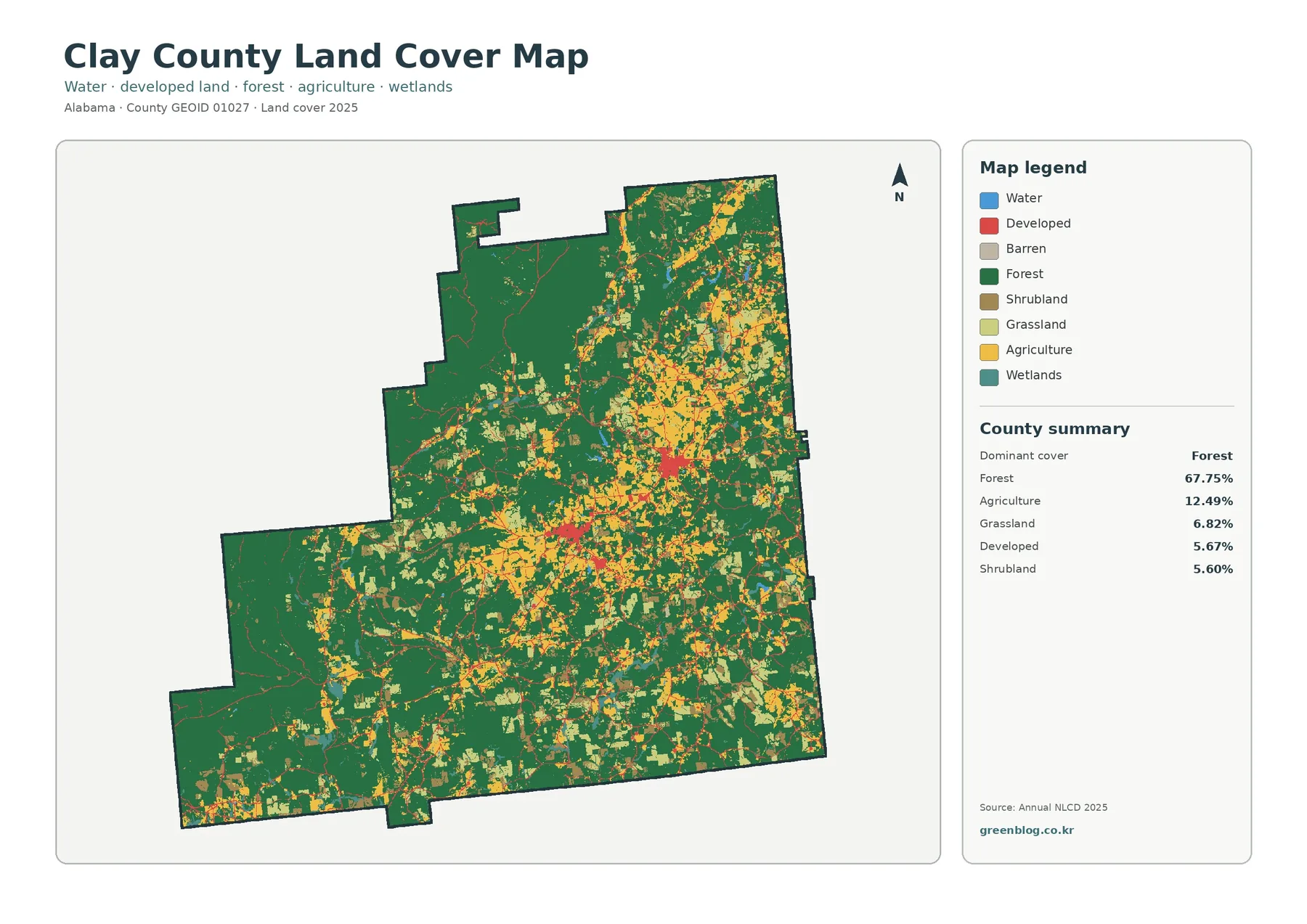 Clay County land cover map