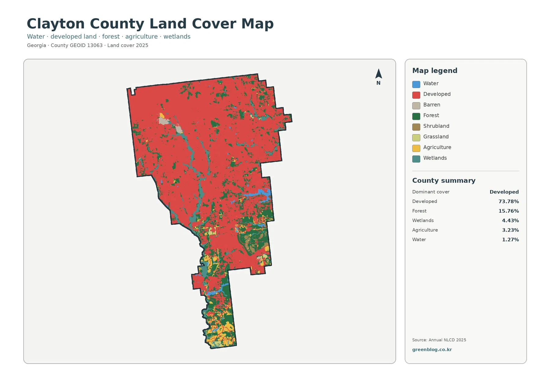 Clayton County land cover map featured image