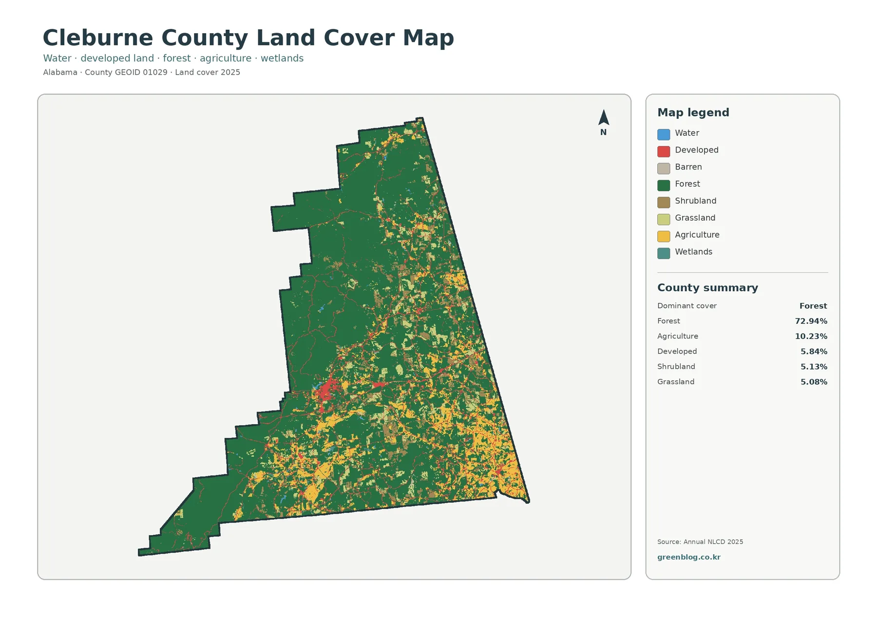 Cleburne County land cover map featured image