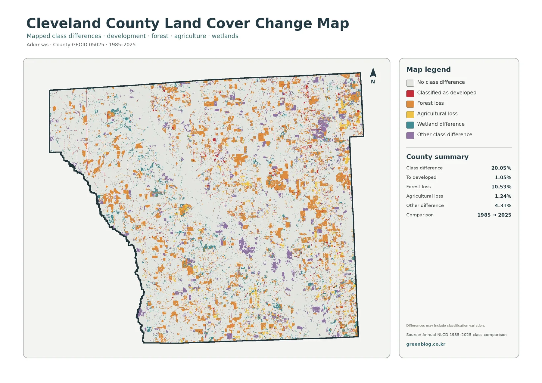 County land cover change map