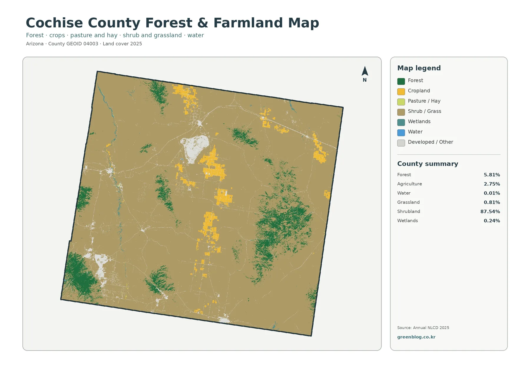 Cochise County forest and farmland map