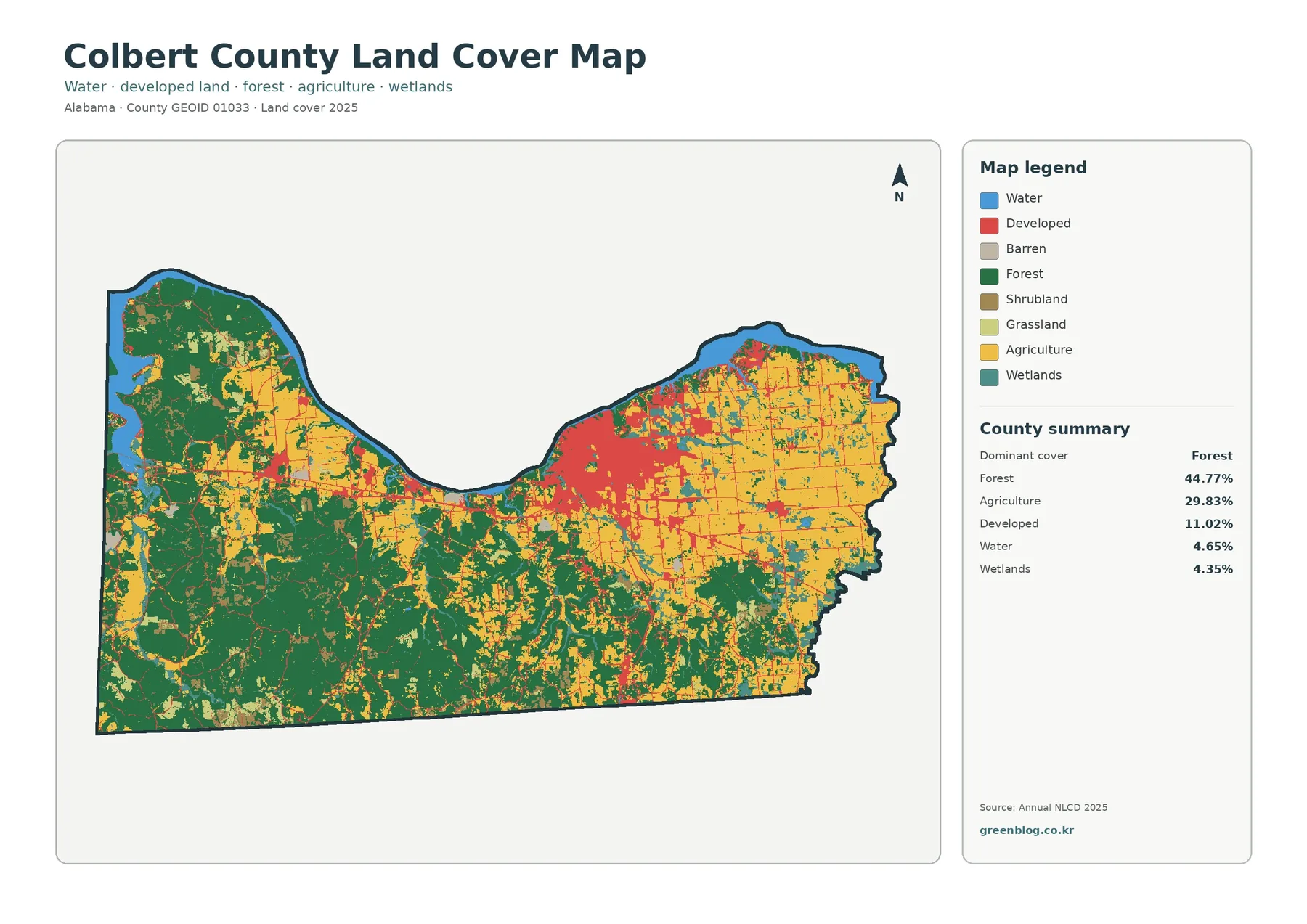 Colbert County land cover map featured image