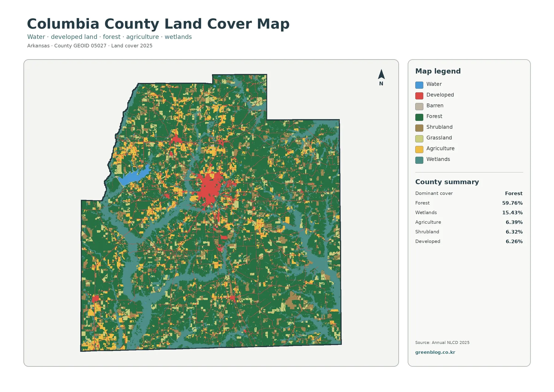Columbia County land cover map