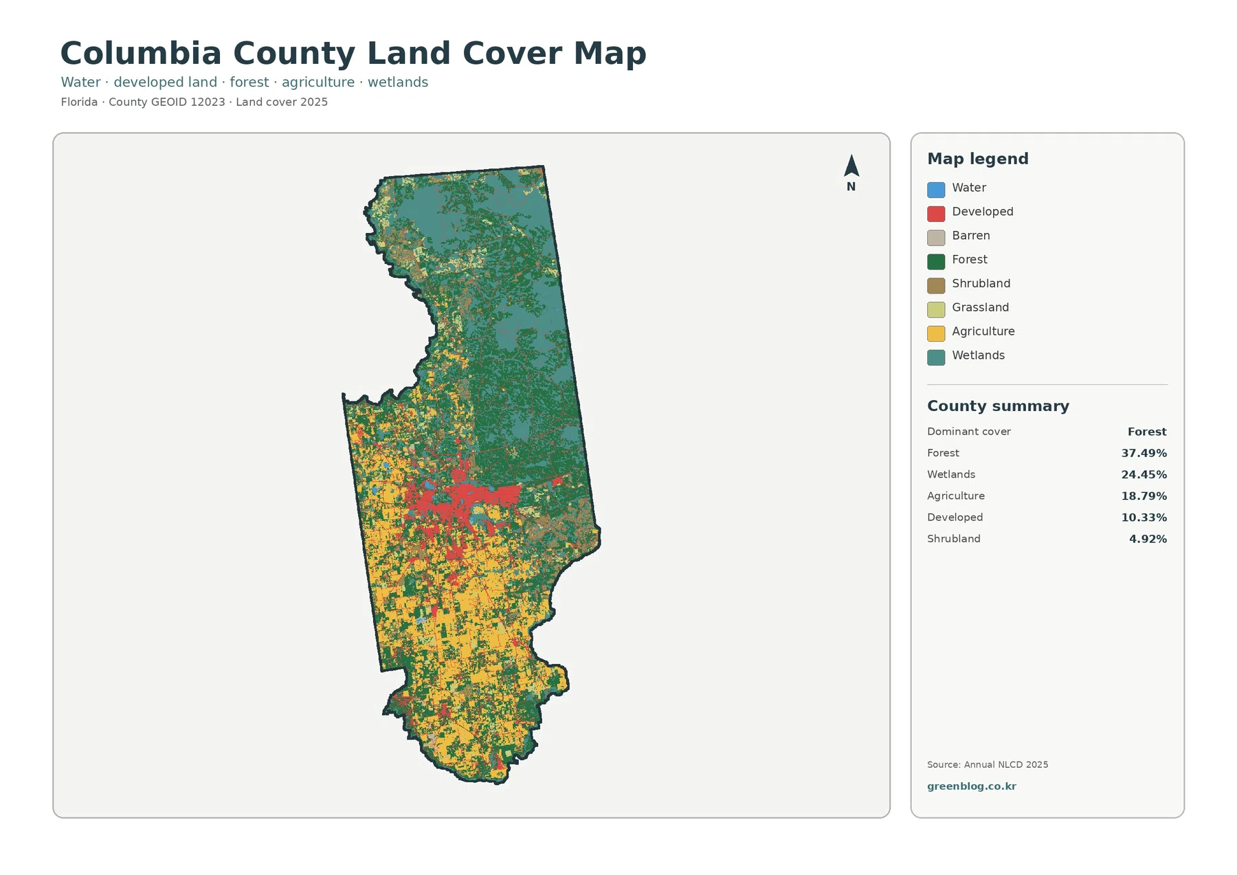 Columbia County land cover map featured image