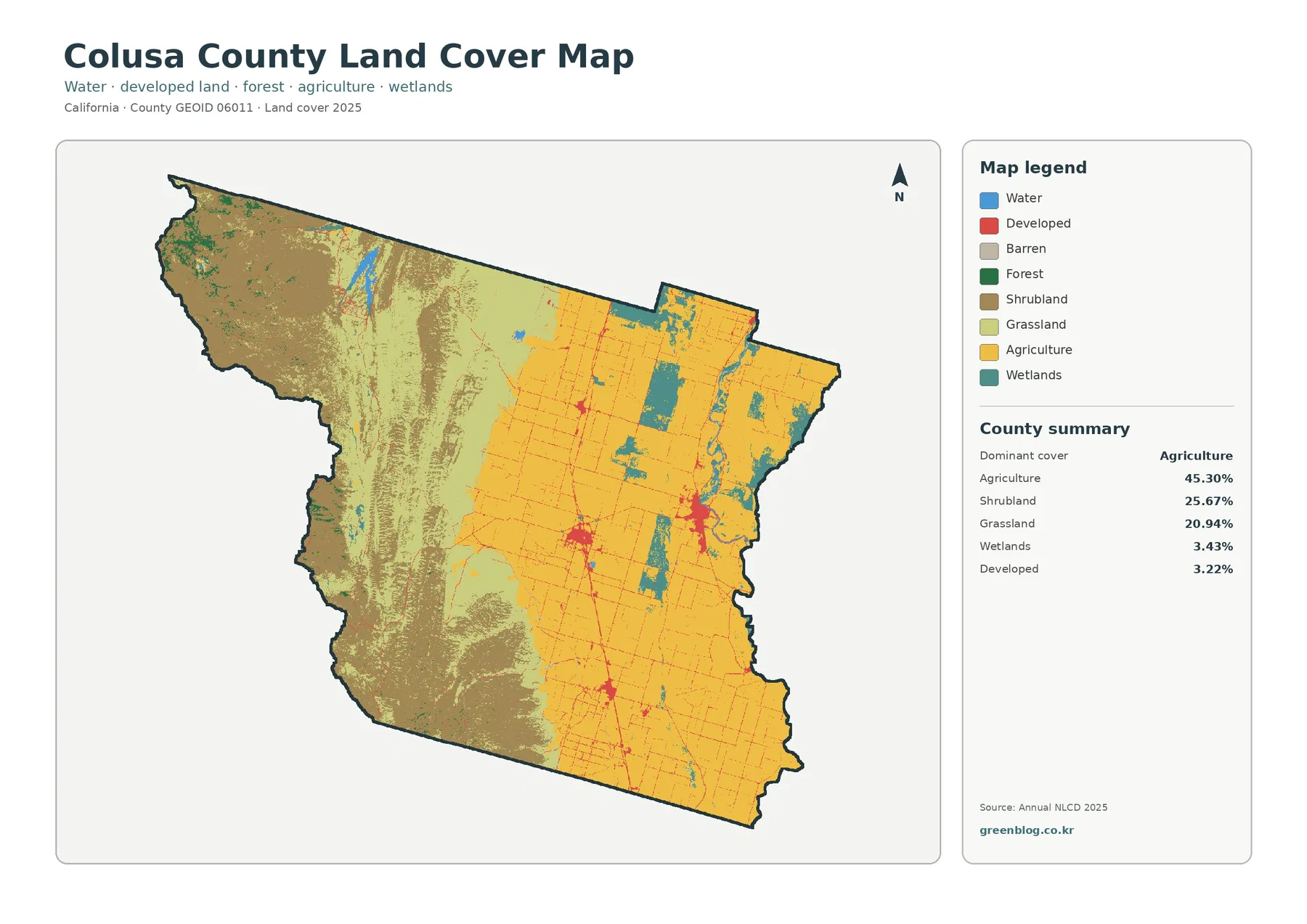 Colusa County land cover map