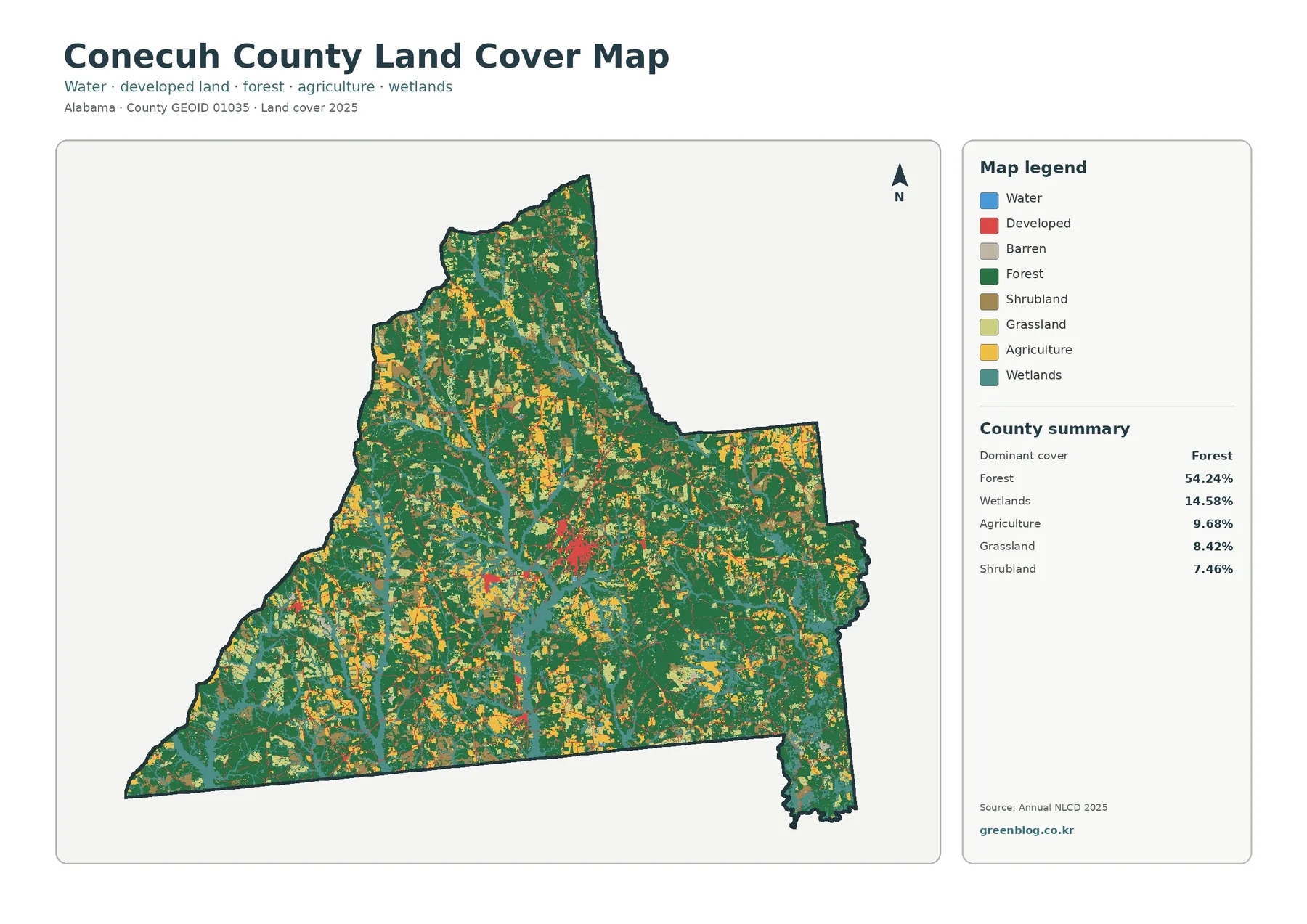 Conecuh County land cover map