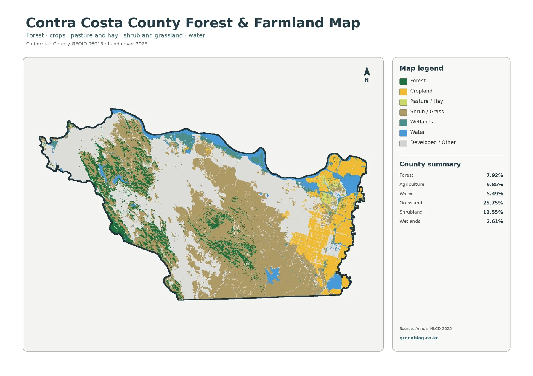 Contra Costa County 산림·농경지 지도