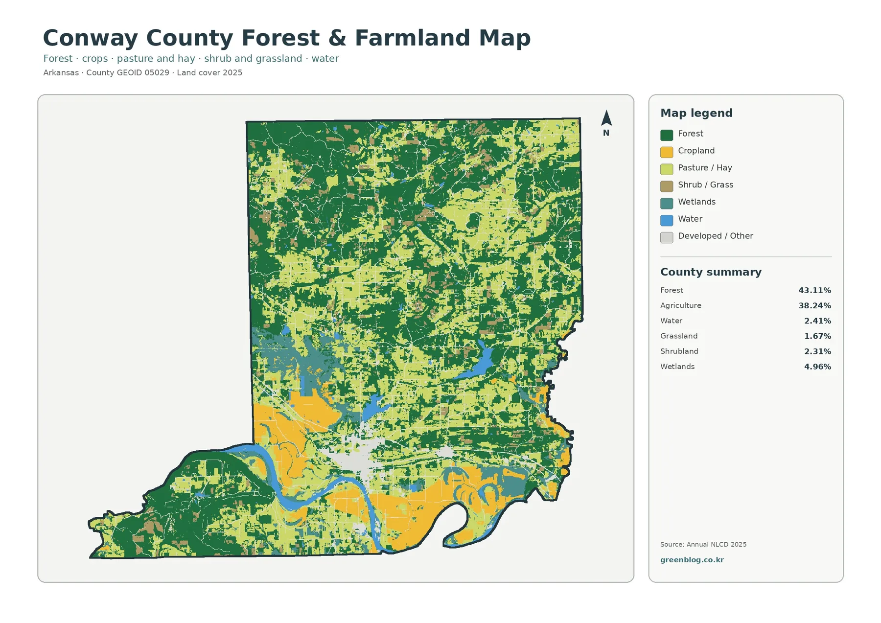 Conway County forest and farmland map