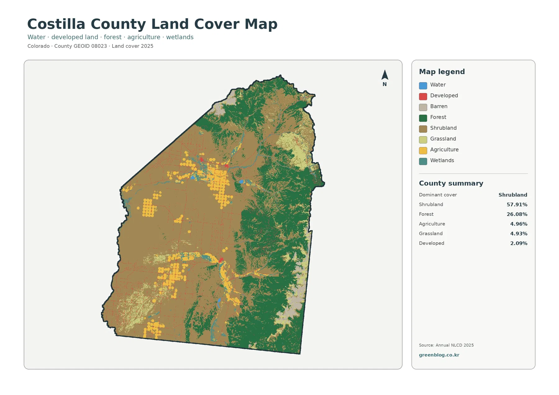 Costilla County land cover map