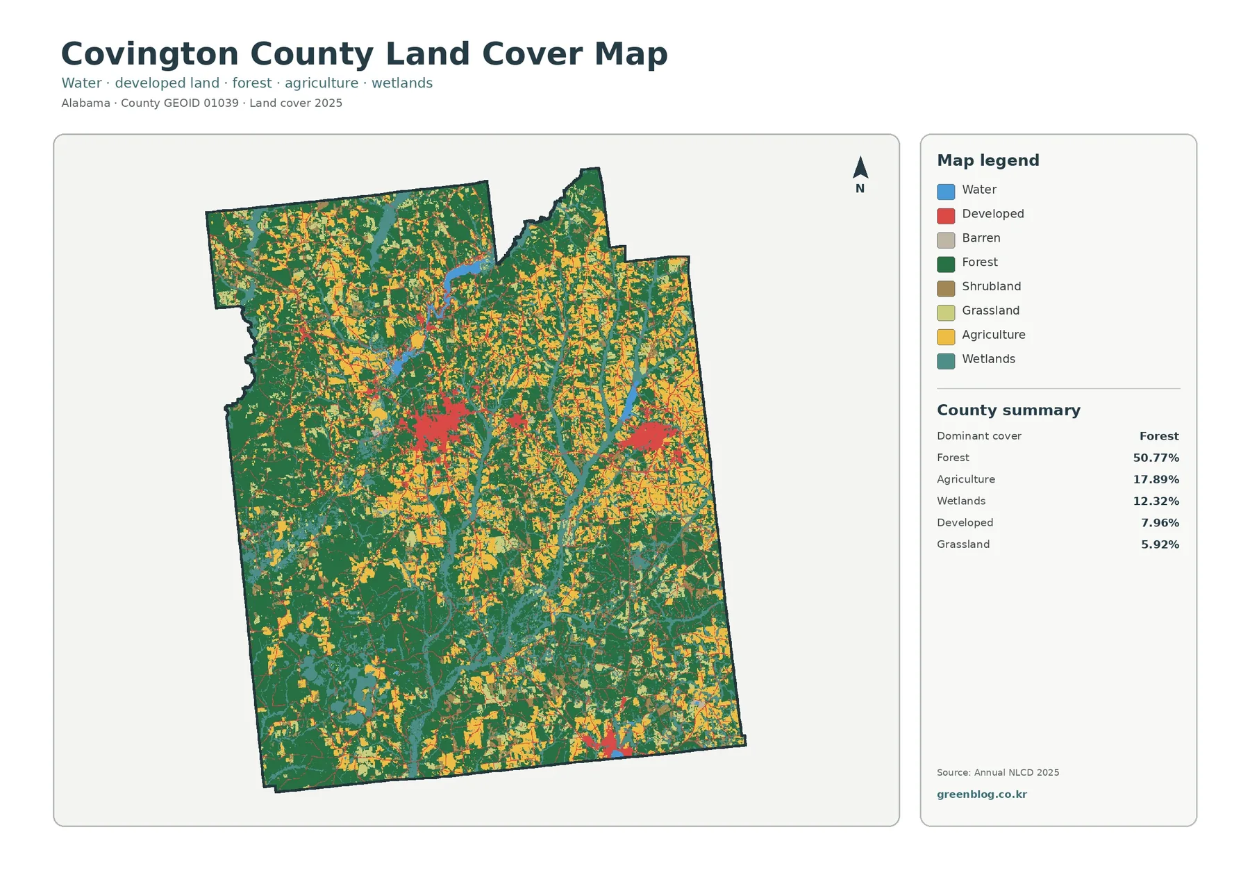 Covington County land cover map