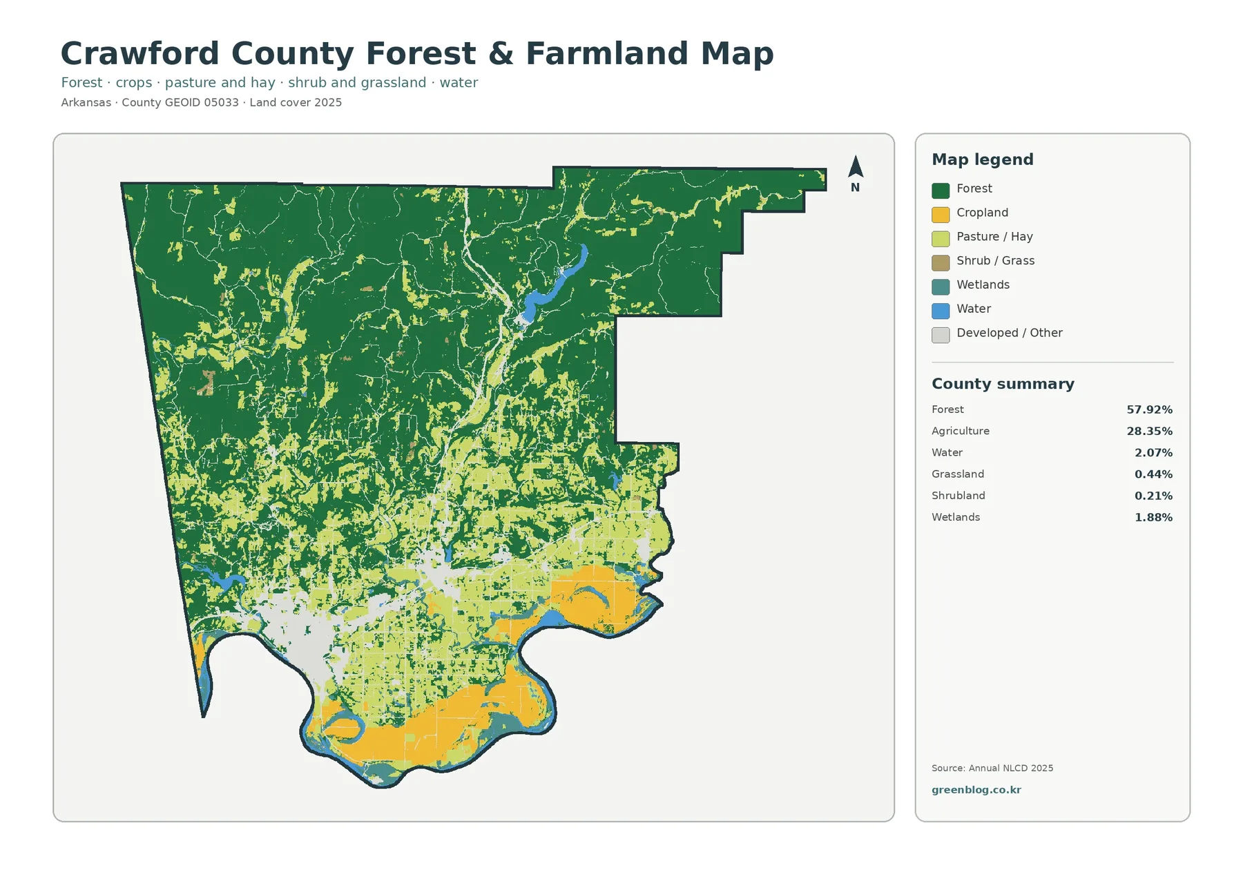 Crawford County forest and farmland map
