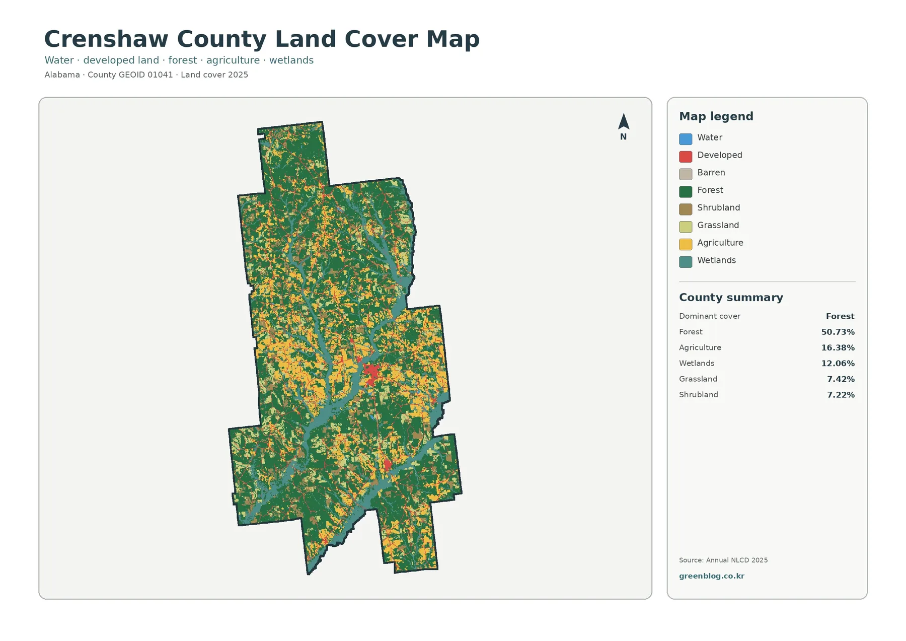 Crenshaw County land cover map