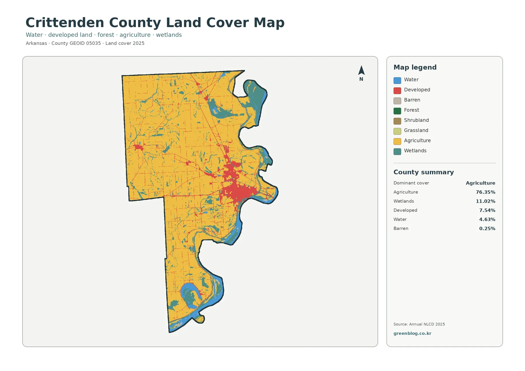 Crittenden County land cover map featured image